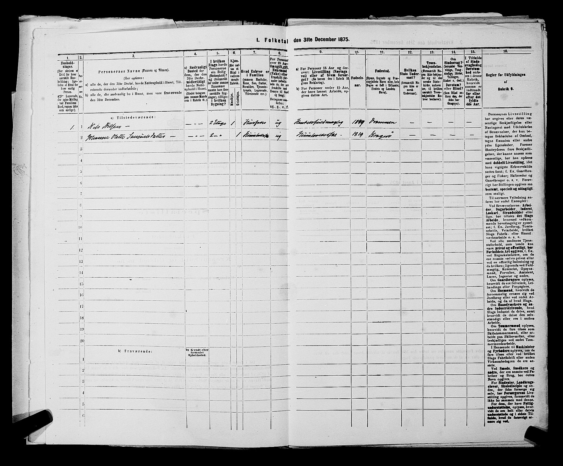 SAKO, Folketelling 1875 for 0801P Kragerø prestegjeld, 1875, s. 29