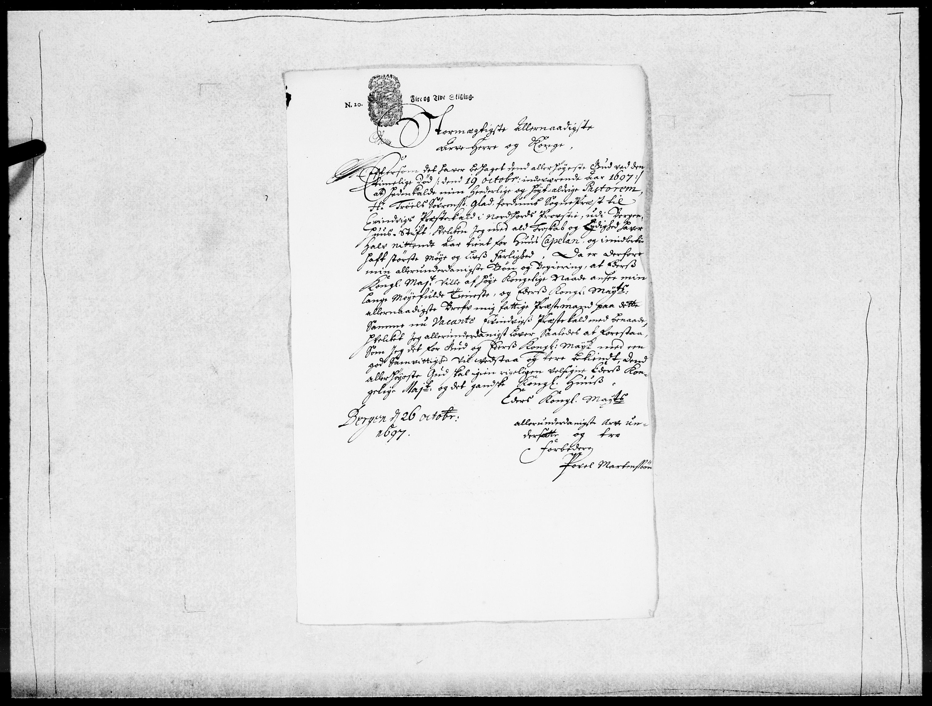 Danske Kanselli 1572-1799, AV/RA-EA-3023/F/Fc/Fcc/Fcca/L0048: Norske innlegg 1572-1799, 1697-1699, s. 199