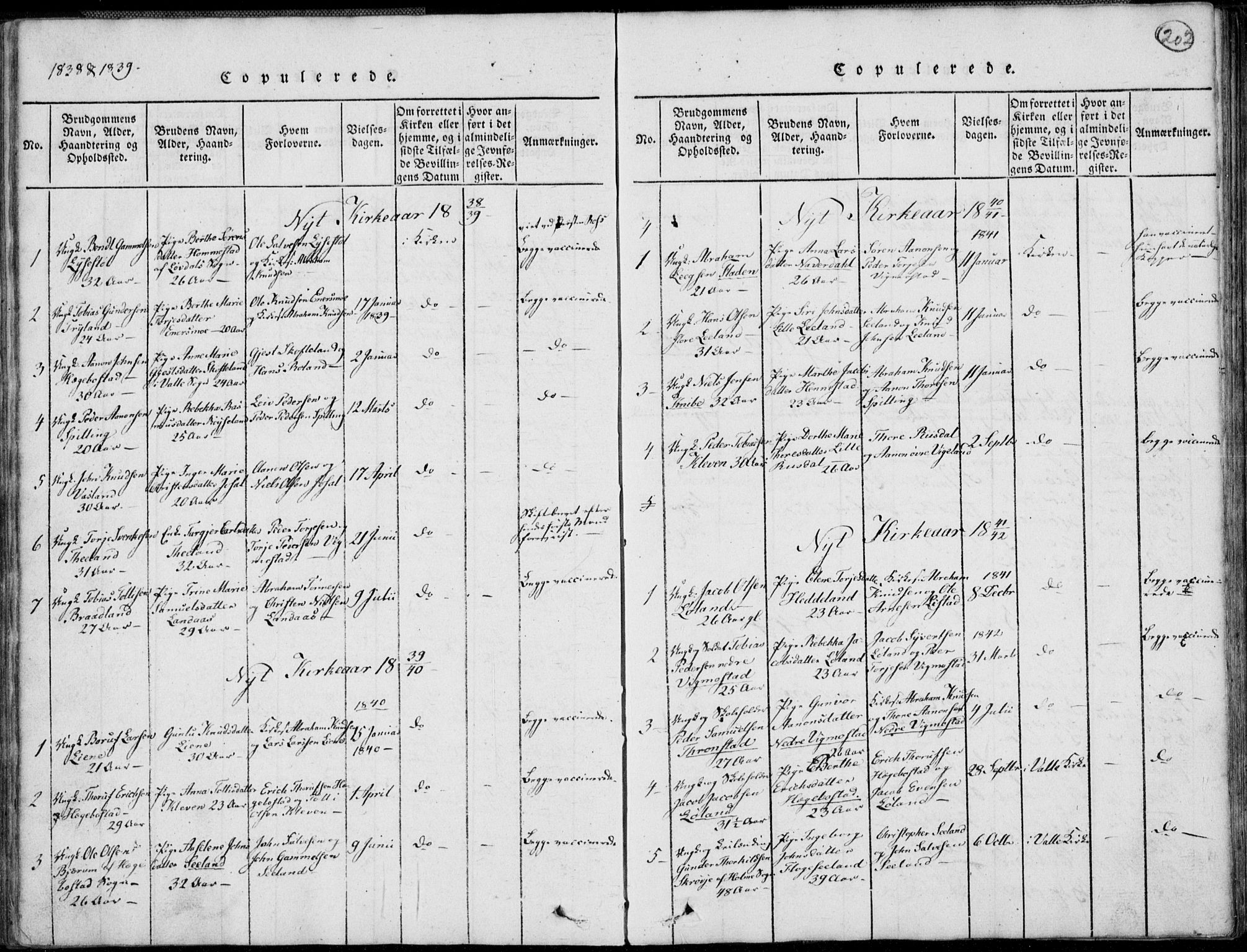 Nord-Audnedal sokneprestkontor, SAK/1111-0032/F/Fb/Fbb/L0001: Klokkerbok nr. B 1, 1816-1858, s. 202