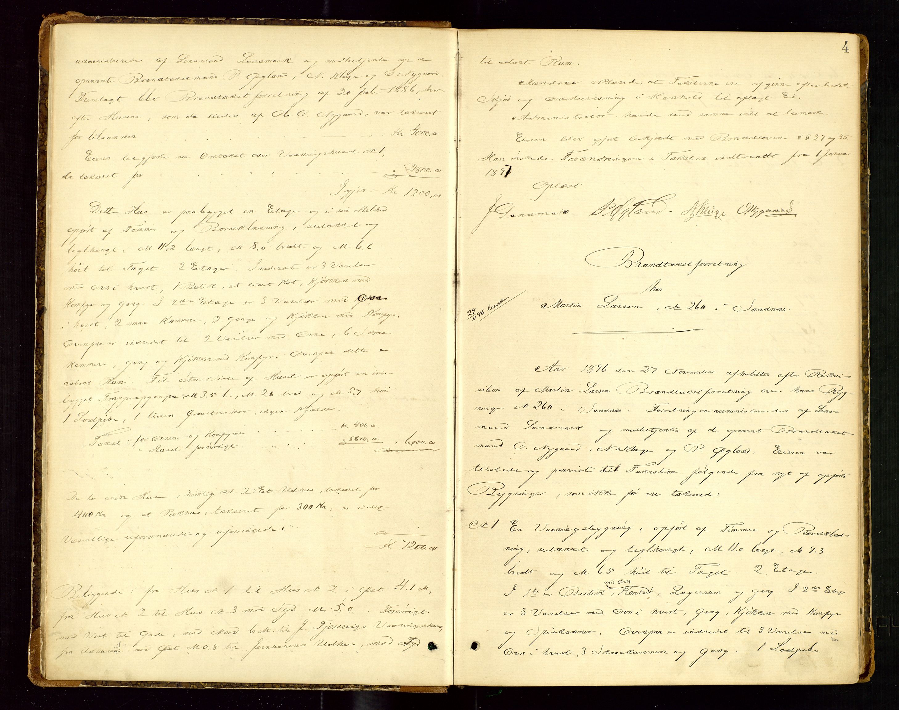 Høyland/Sandnes lensmannskontor, AV/SAST-A-100166/Goc/L0002: "Brandtakstprotokol", 1896-1899, s. 3b-4a