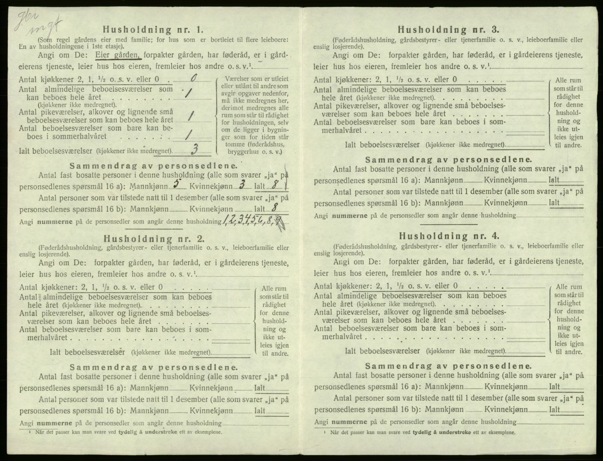 SAB, Folketelling 1920 for 1240 Strandvik herred, 1920, s. 446