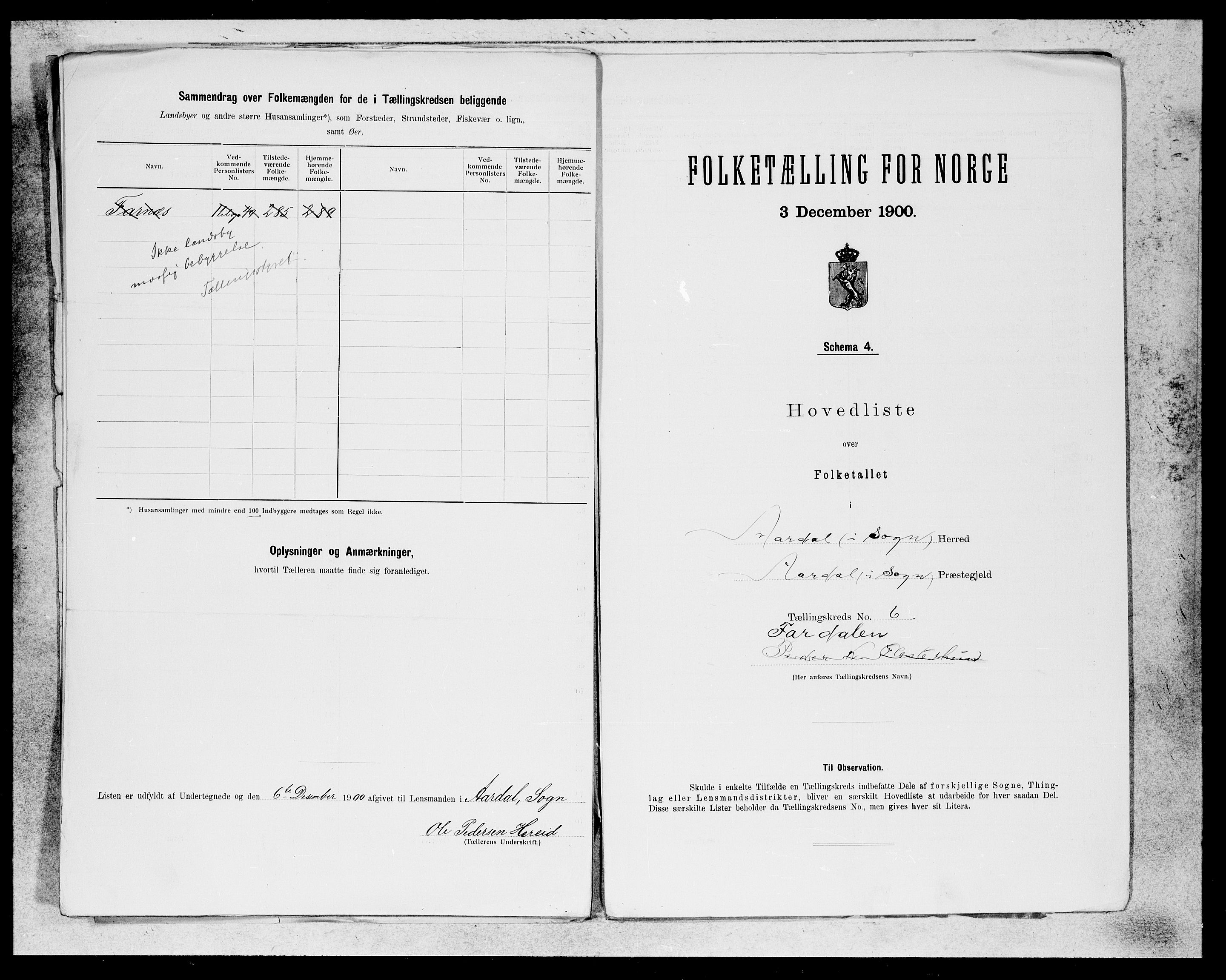 SAB, Folketelling 1900 for 1424 Årdal herred, 1900, s. 11