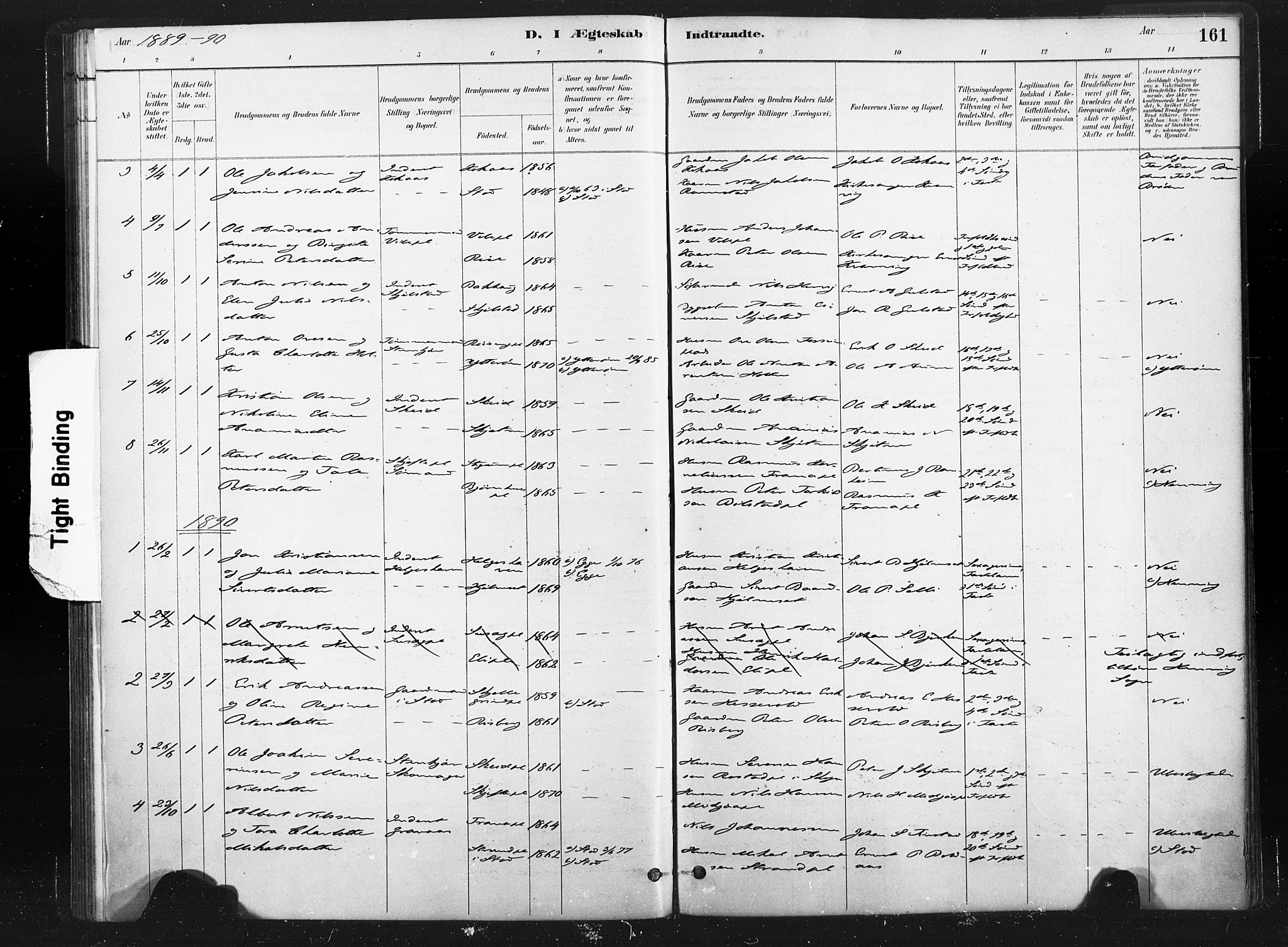 Ministerialprotokoller, klokkerbøker og fødselsregistre - Nord-Trøndelag, SAT/A-1458/736/L0361: Ministerialbok nr. 736A01, 1884-1906, s. 161