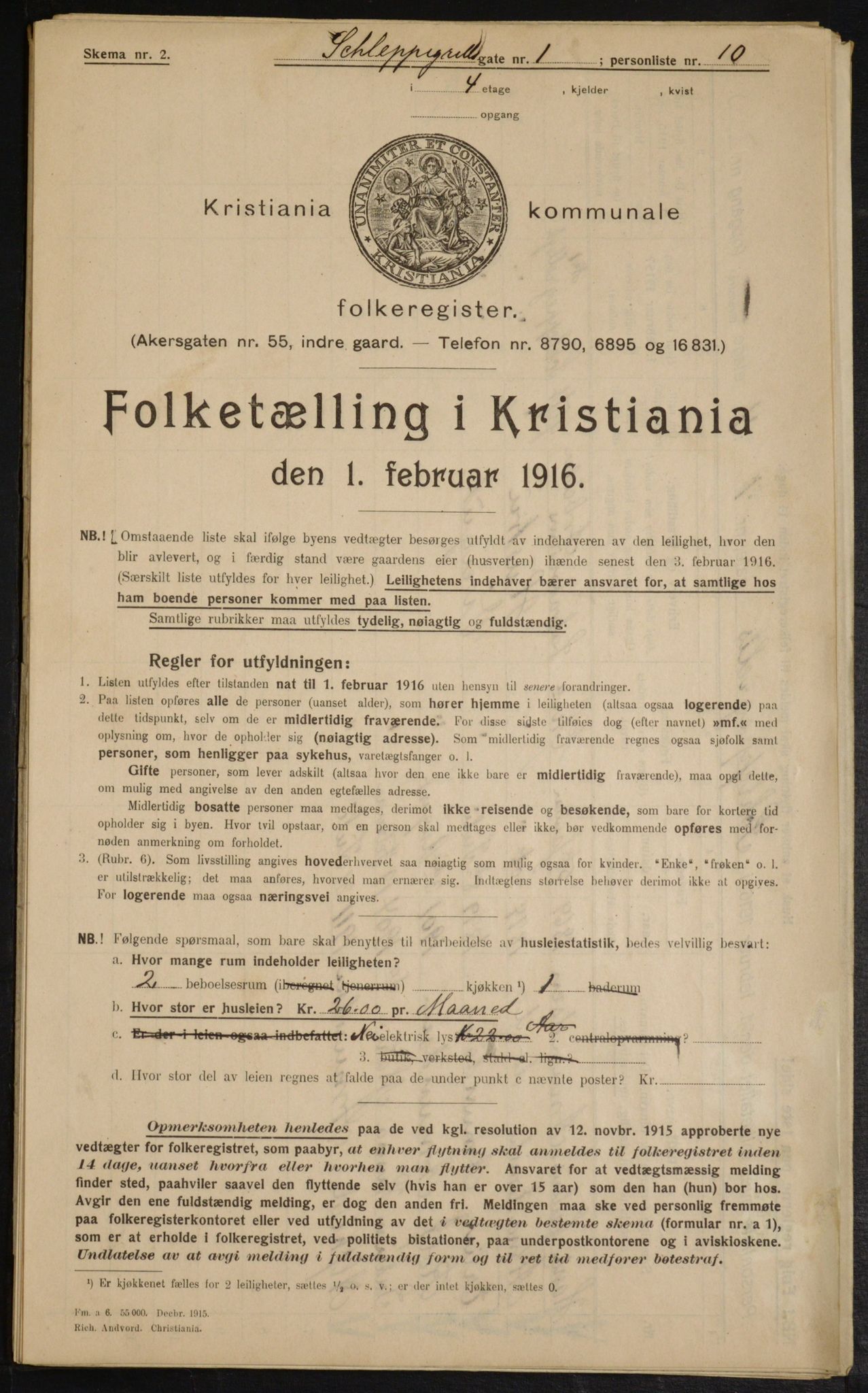 OBA, Kommunal folketelling 1.2.1916 for Kristiania, 1916, s. 91761