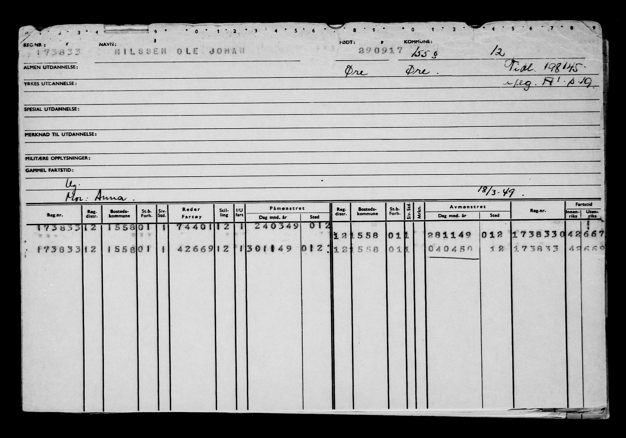 Direktoratet for sjømenn, AV/RA-S-3545/G/Gb/L0152: Hovedkort, 1917, s. 209