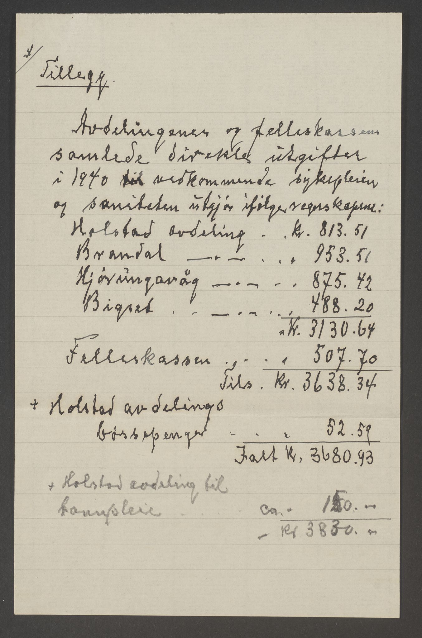 Hareid sanitetslag, IKAM/P-00271/A/Ab/L0001/0003: Årsmeldinger og regnskap / Årsmeldinger og regnskap, 1940