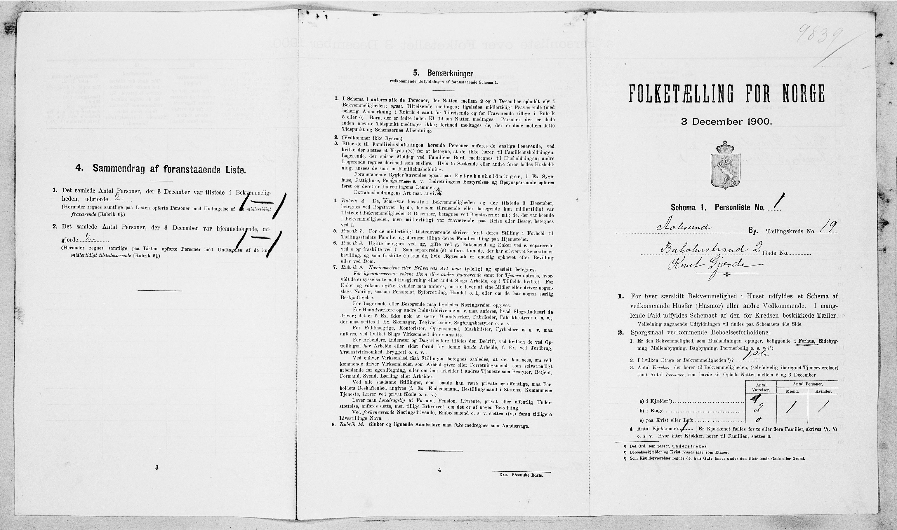 SAT, Folketelling 1900 for 1501 Ålesund kjøpstad, 1900, s. 4800
