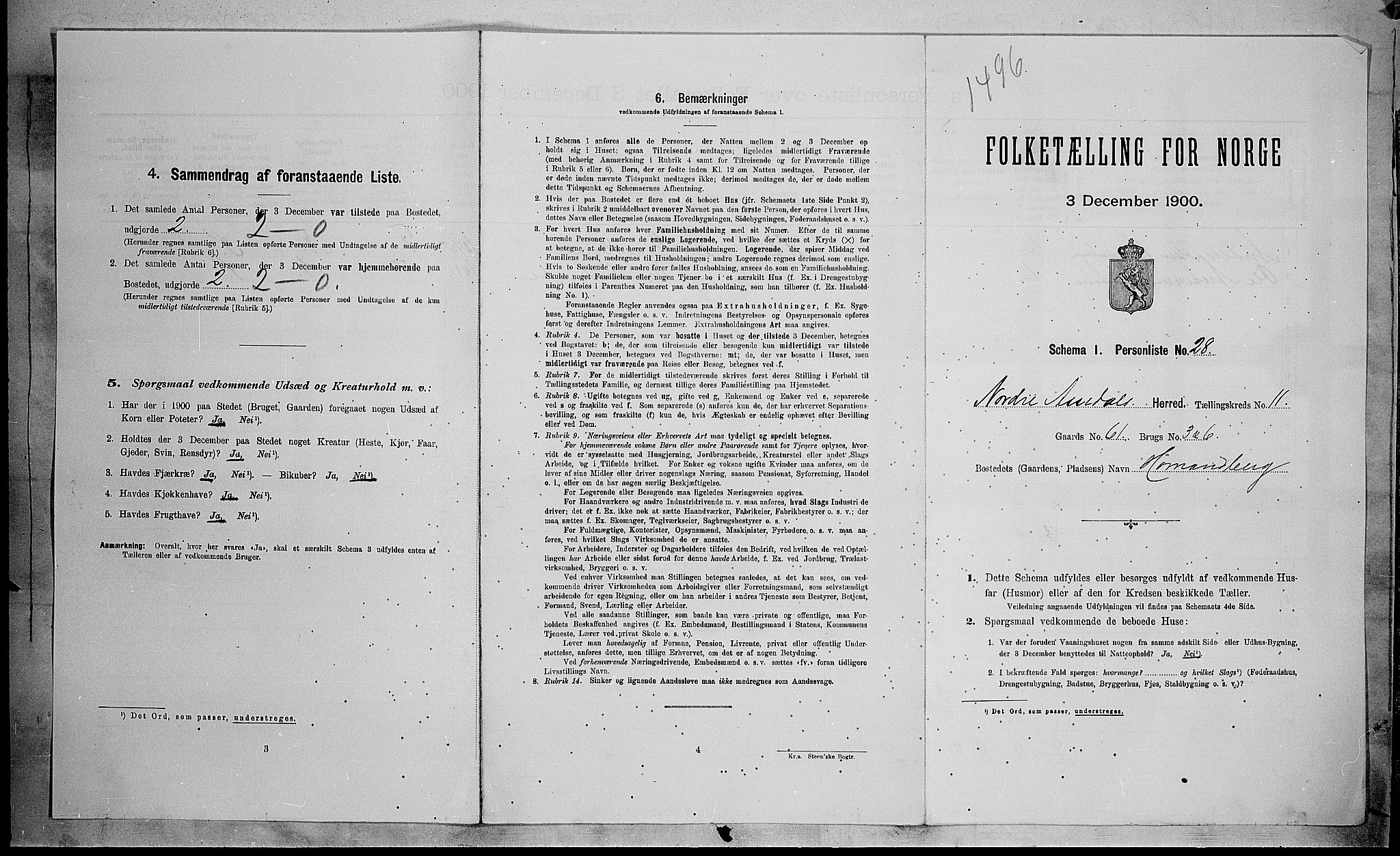 SAH, Folketelling 1900 for 0542 Nord-Aurdal herred, 1900, s. 1212