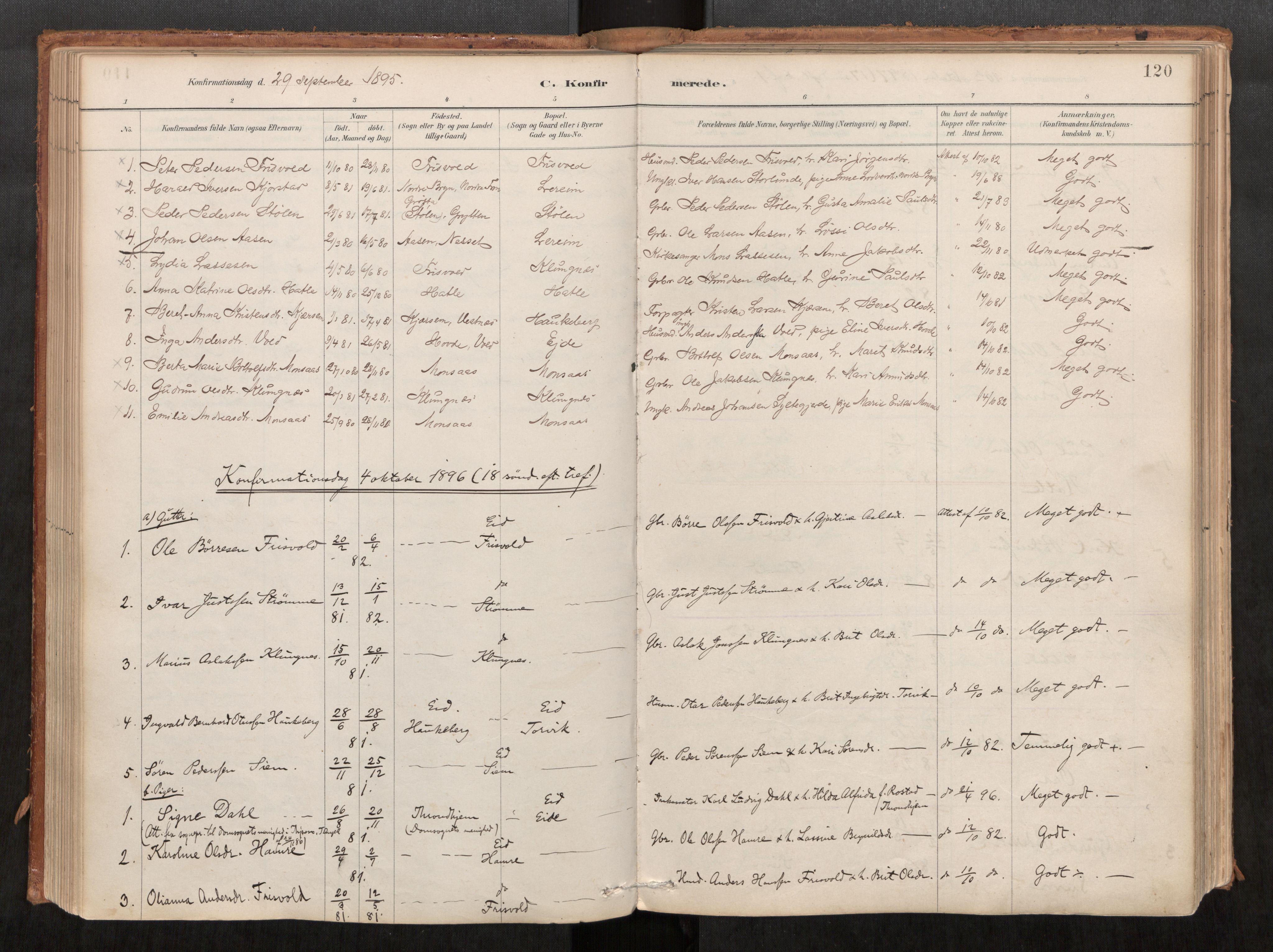 Ministerialprotokoller, klokkerbøker og fødselsregistre - Møre og Romsdal, AV/SAT-A-1454/542/L0553: Ministerialbok nr. 542A03, 1885-1925, s. 120