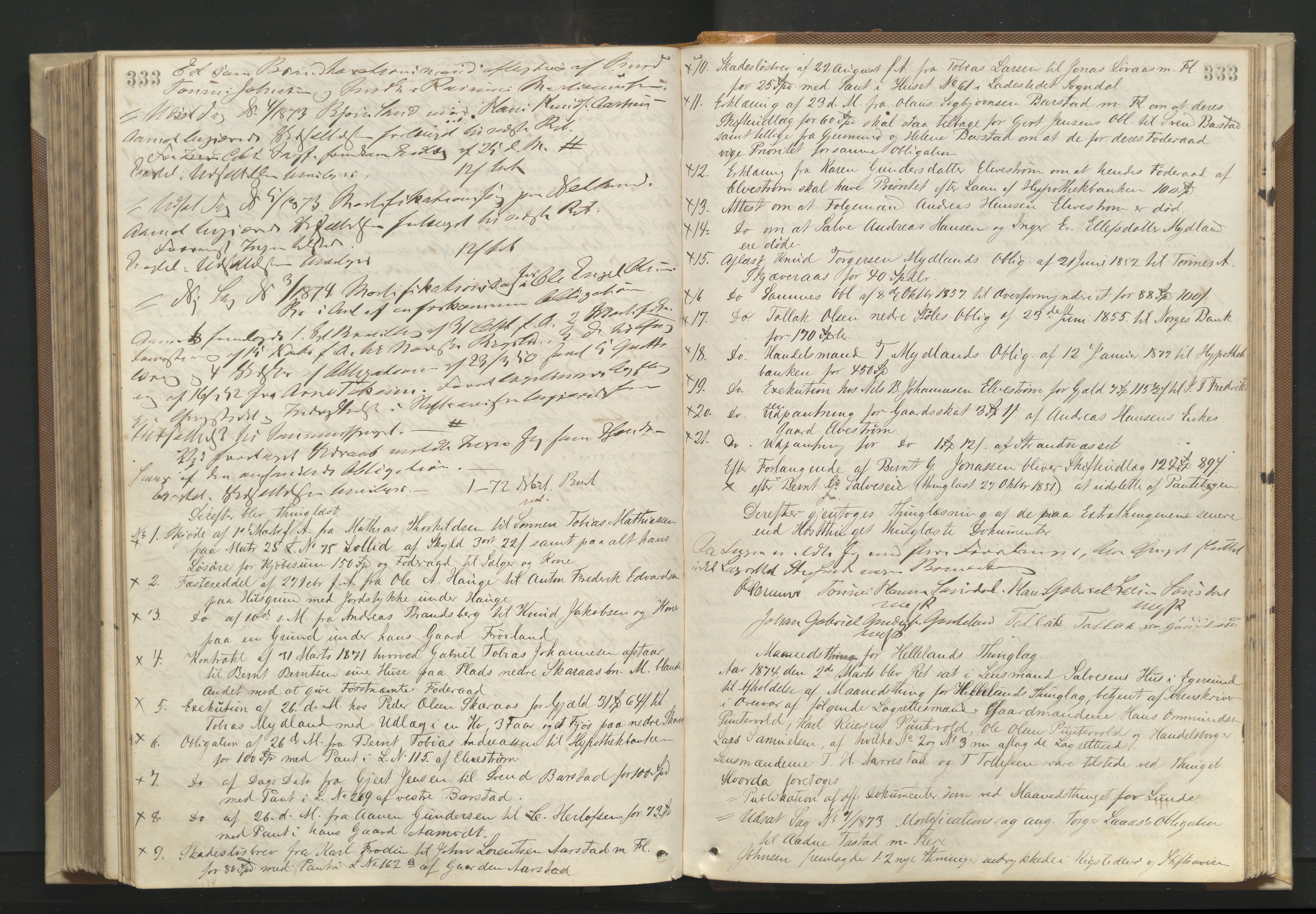 Dalane sorenskriveri, AV/SAST-A-100309/001/3/30/30BA/L0001: TINGBOK, 1868-1875, s. 333