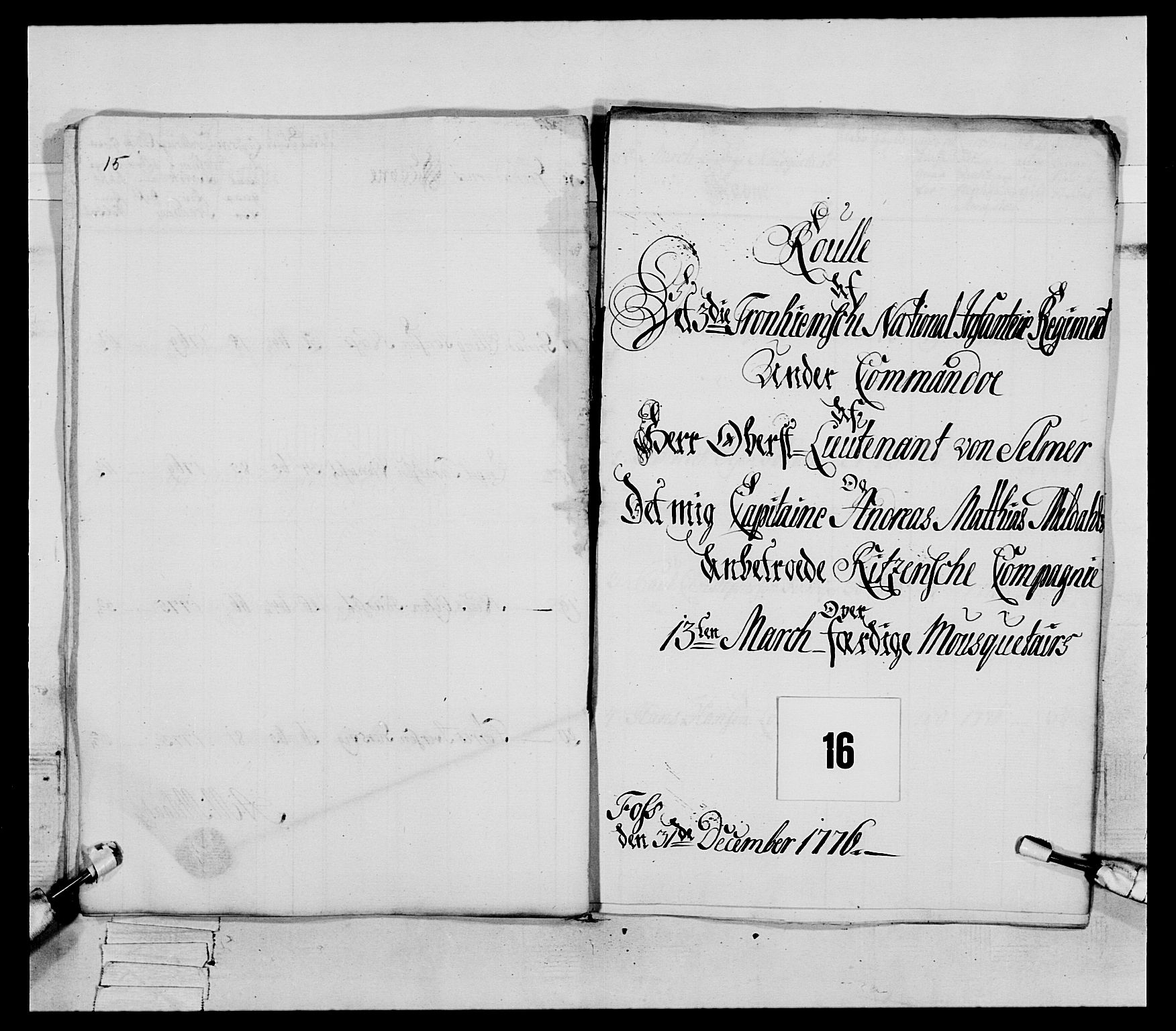 Generalitets- og kommissariatskollegiet, Det kongelige norske kommissariatskollegium, RA/EA-5420/E/Eh/L0086: 3. Trondheimske nasjonale infanteriregiment, 1776-1779, s. 67