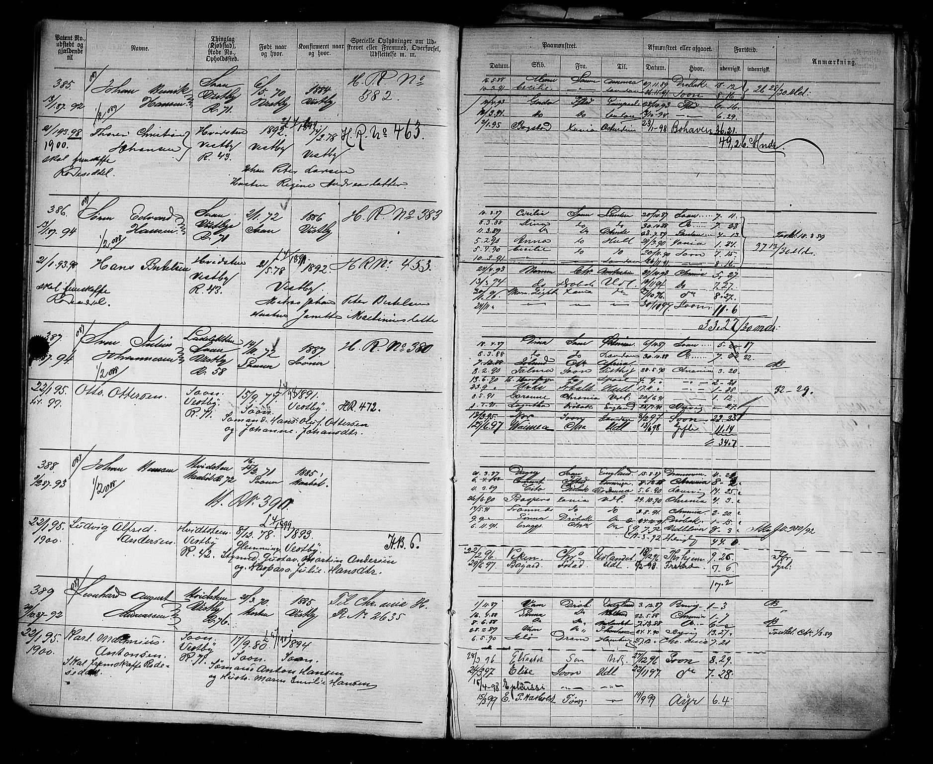 Son mønstringskontor, AV/SAO-A-10569e/F/Fc/Fca/L0005: Annotasjonsrulle, 1885-1911, s. 7