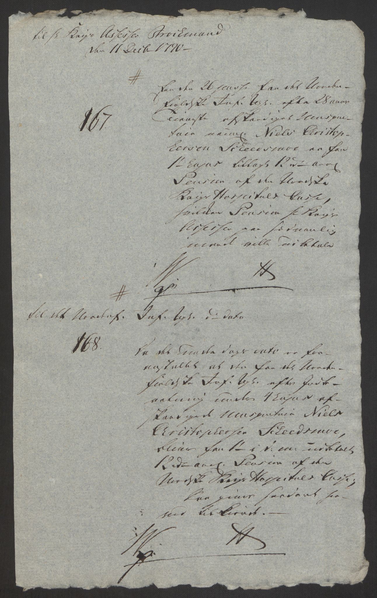 Forsvaret, Den norske kvesthuskasse/krigshospitalkasse, AV/RA-RAFA-1887/F/Fa/L0008: Konsepter, 1790-1793, s. 322