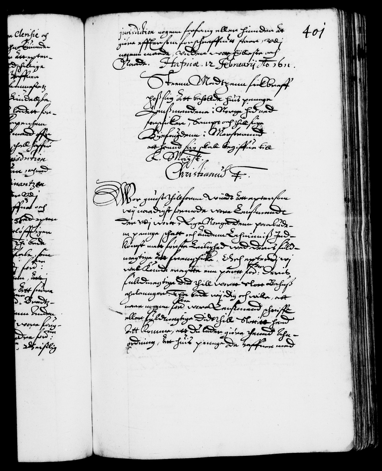 Danske Kanselli 1572-1799, RA/EA-3023/F/Fc/Fca/Fcab/L0003: Norske tegnelser (mikrofilm), 1596-1616, s. 401a