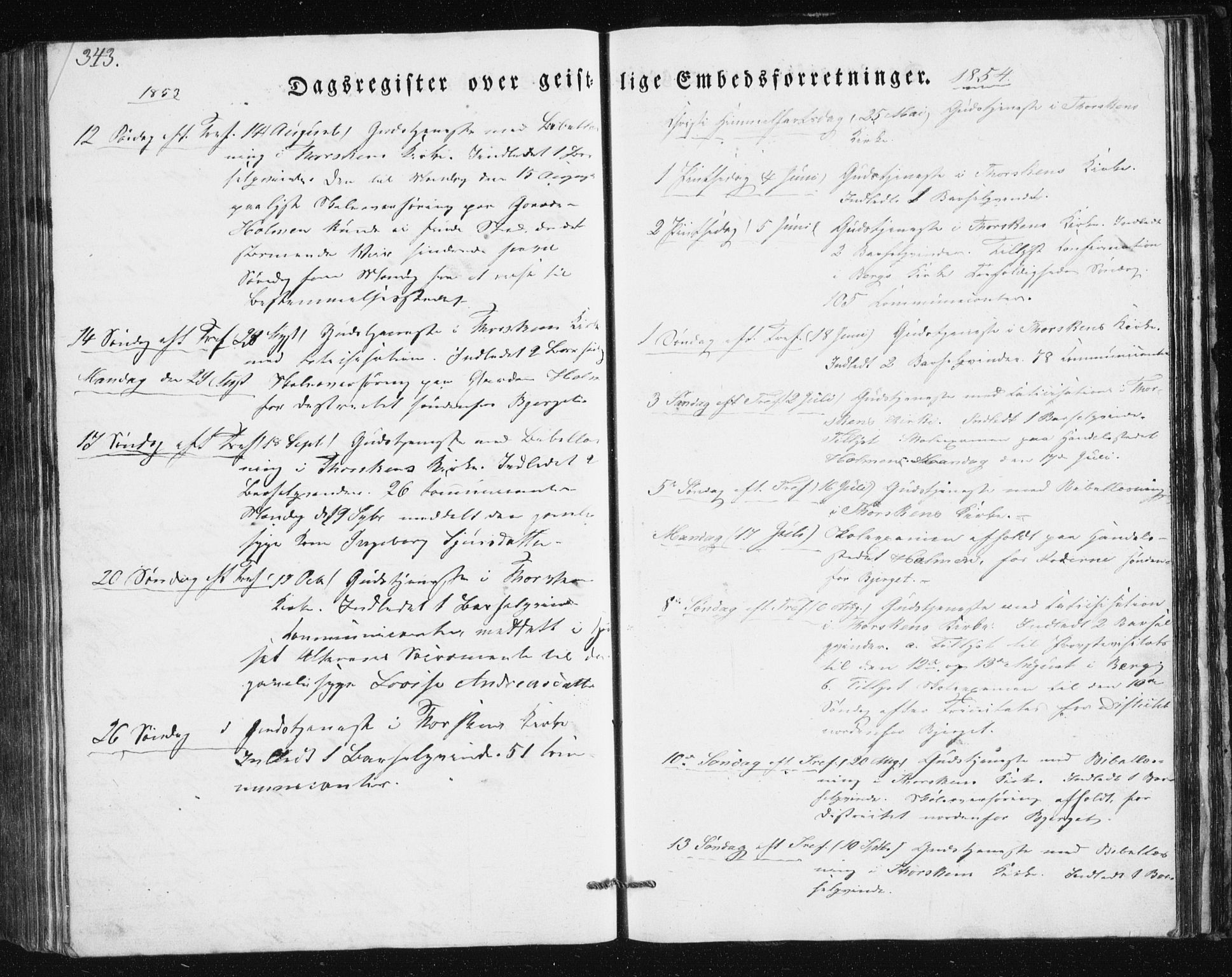 Berg sokneprestkontor, SATØ/S-1318/G/Ga/Gab/L0011klokker: Klokkerbok nr. 11, 1833-1878, s. 343