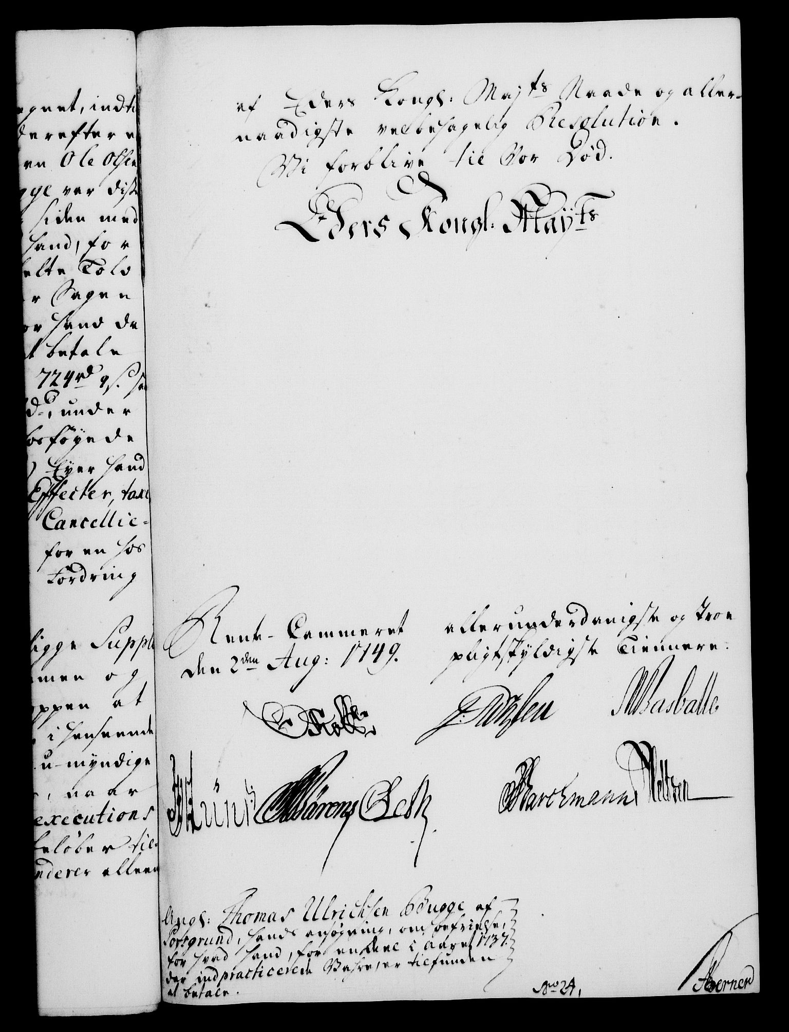Rentekammeret, Kammerkanselliet, RA/EA-3111/G/Gf/Gfa/L0031: Norsk relasjons- og resolusjonsprotokoll (merket RK 52.31), 1749, s. 449