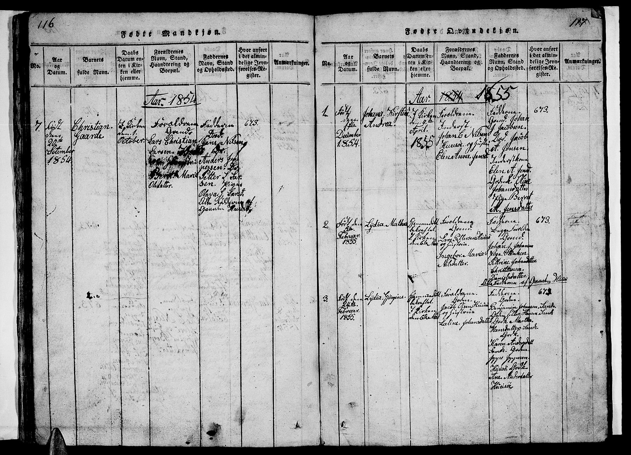 Ministerialprotokoller, klokkerbøker og fødselsregistre - Nordland, AV/SAT-A-1459/840/L0581: Klokkerbok nr. 840C01, 1820-1873, s. 116-117