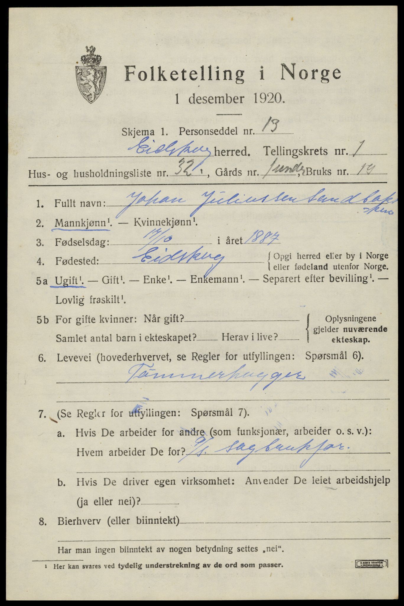 SAH, Folketelling 1920 for 0420 Eidskog herred, 1920, s. 2747