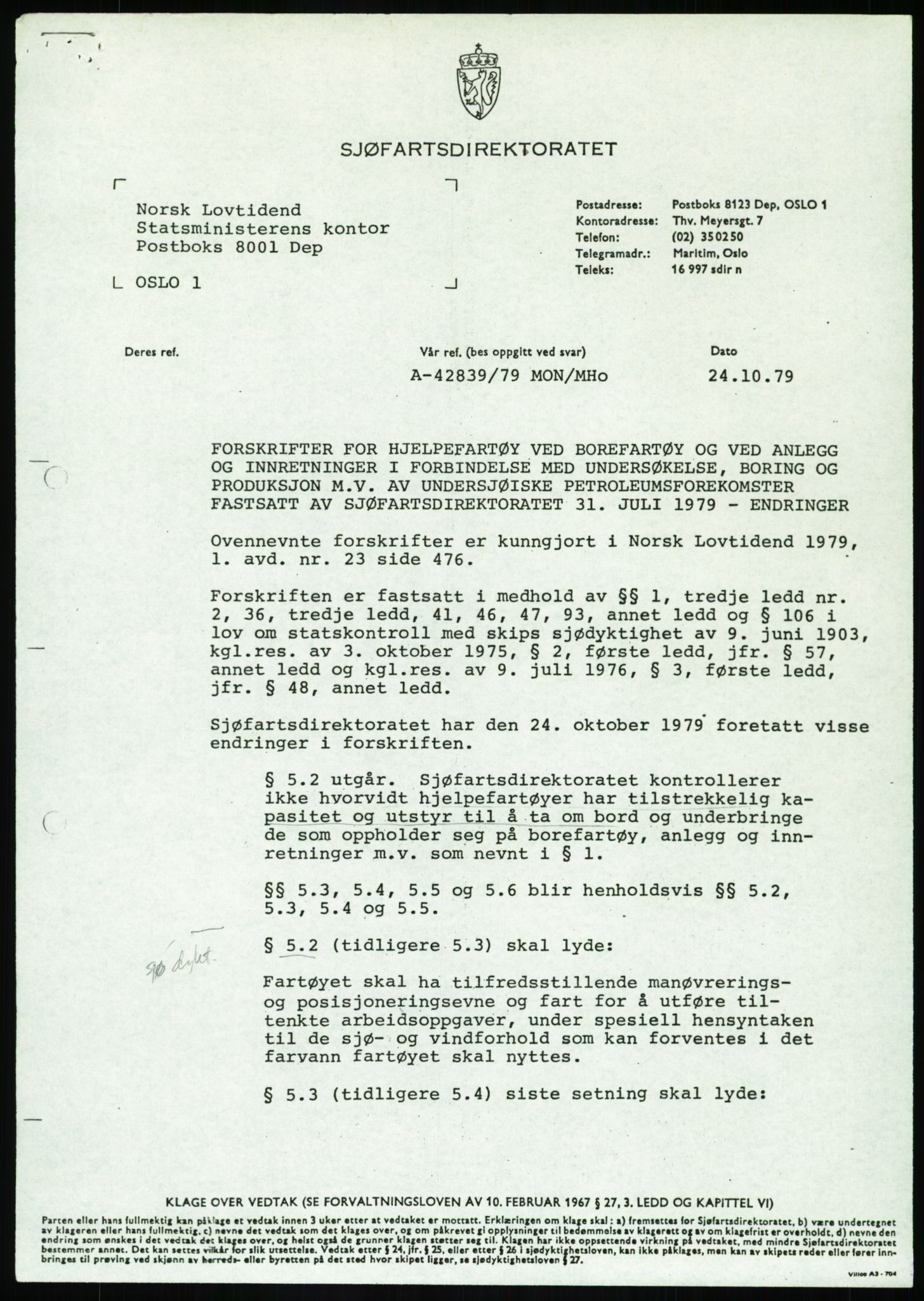 Justisdepartementet, Granskningskommisjonen ved Alexander Kielland-ulykken 27.3.1980, RA/S-1165/D/L0017: P Hjelpefartøy (Doku.liste + P1-P6 av 6)/Q Hovedredningssentralen (Q0-Q27 av 27), 1980-1981, s. 5