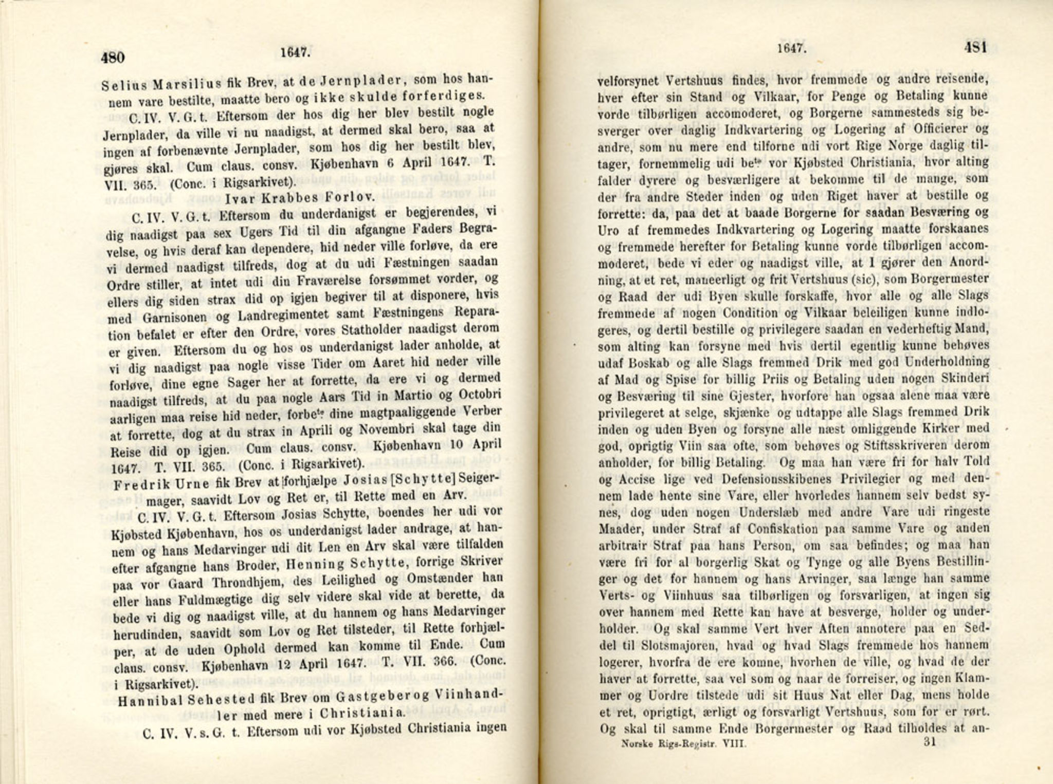 Publikasjoner utgitt av Det Norske Historiske Kildeskriftfond, PUBL/-/-/-: Norske Rigs-Registranter, bind 8, 1641-1648, s. 480-481