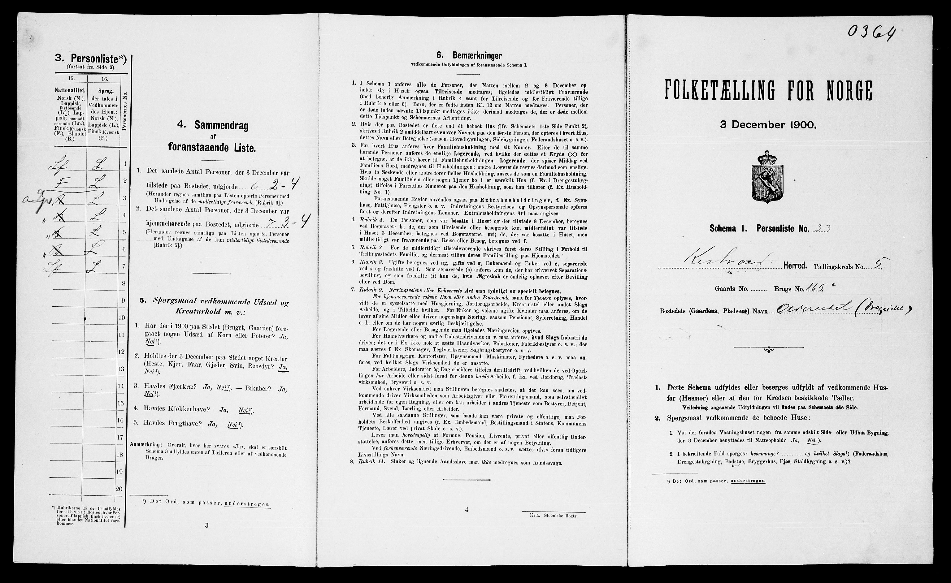 SATØ, Folketelling 1900 for 2020 Kistrand herred, 1900, s. 438
