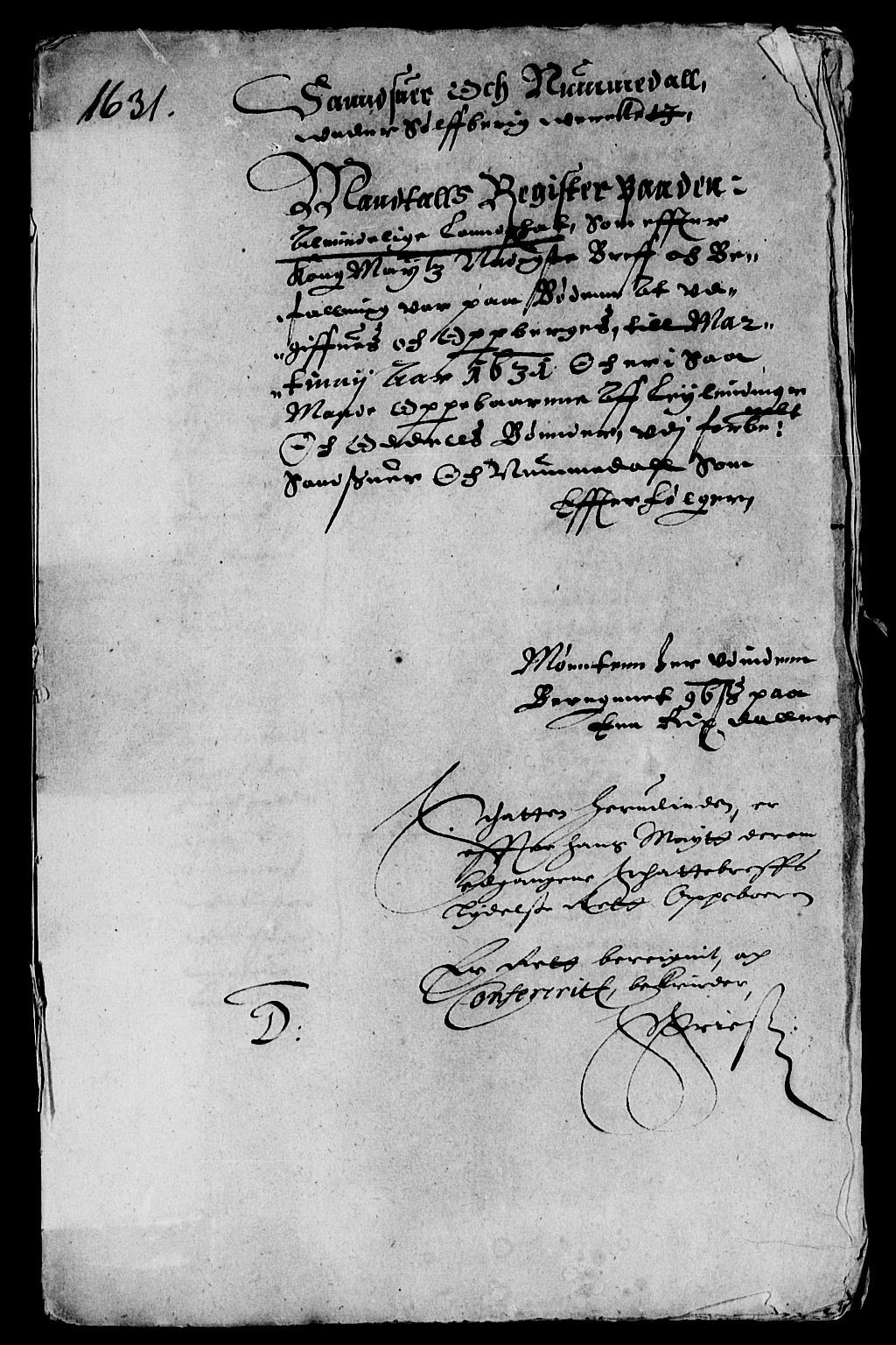 Rentekammeret inntil 1814, Reviderte regnskaper, Lensregnskaper, AV/RA-EA-5023/R/Rb/Rbn/L0001: Numedal og Sandsvær len, 1628-1638