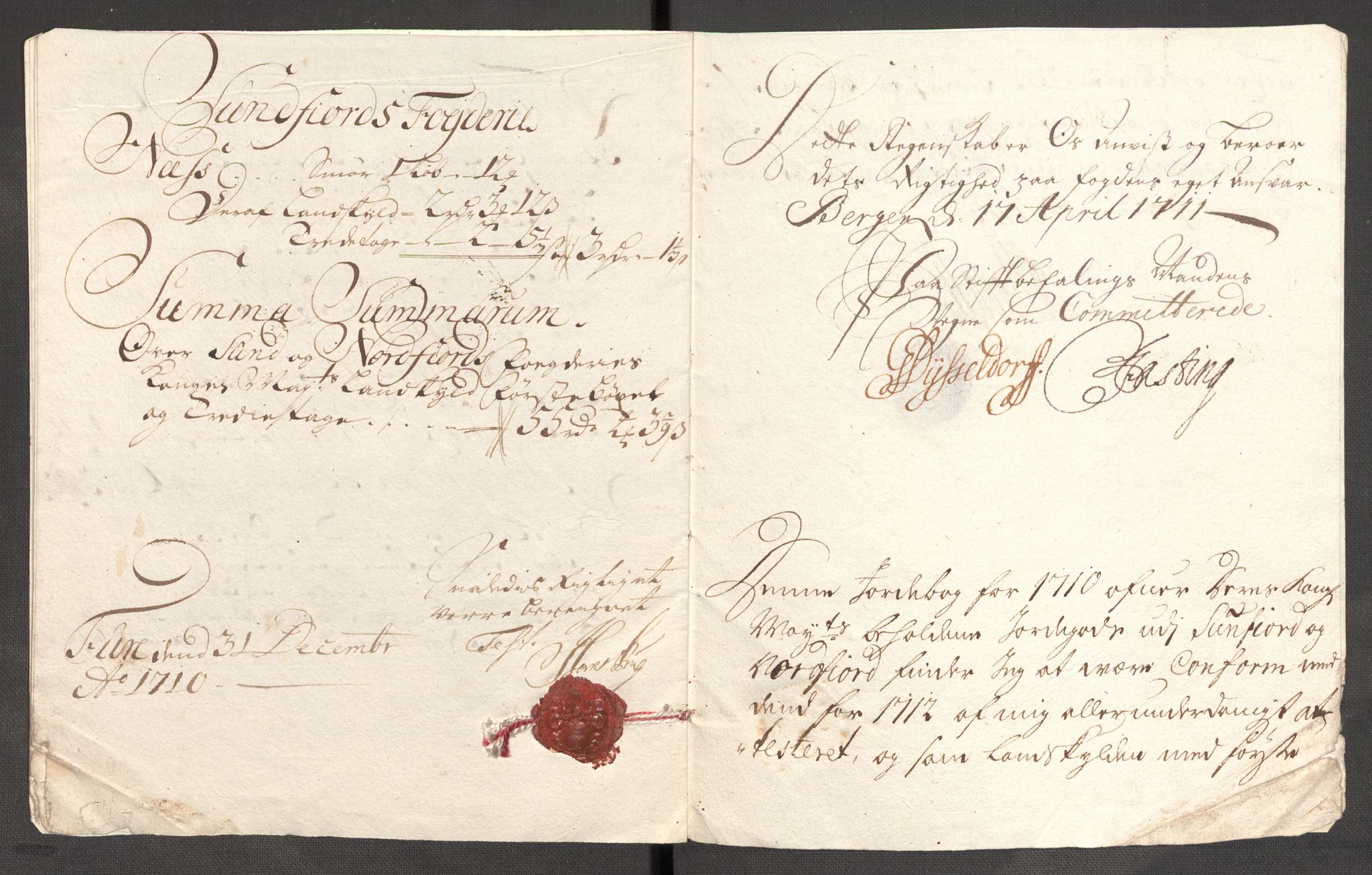 Rentekammeret inntil 1814, Reviderte regnskaper, Fogderegnskap, AV/RA-EA-4092/R53/L3433: Fogderegnskap Sunn- og Nordfjord, 1710-1711, s. 37