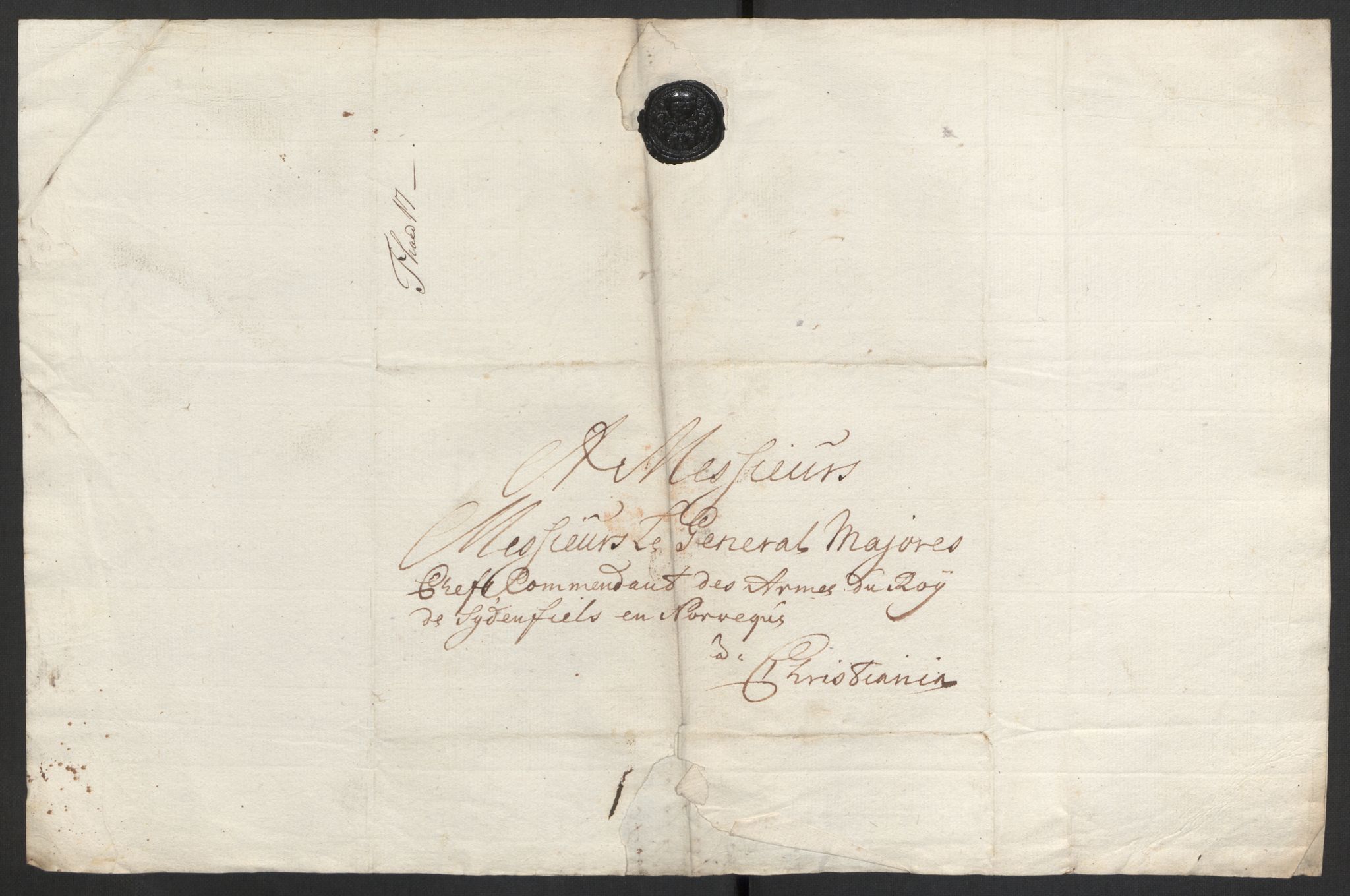 Kommanderende general (KG I) med Det norske krigsdirektorium, AV/RA-EA-5419/D/L0153: Fredriksten festning: Brev, inventarfortegnelser og regnskapsekstrakter, 1724-1729, s. 242