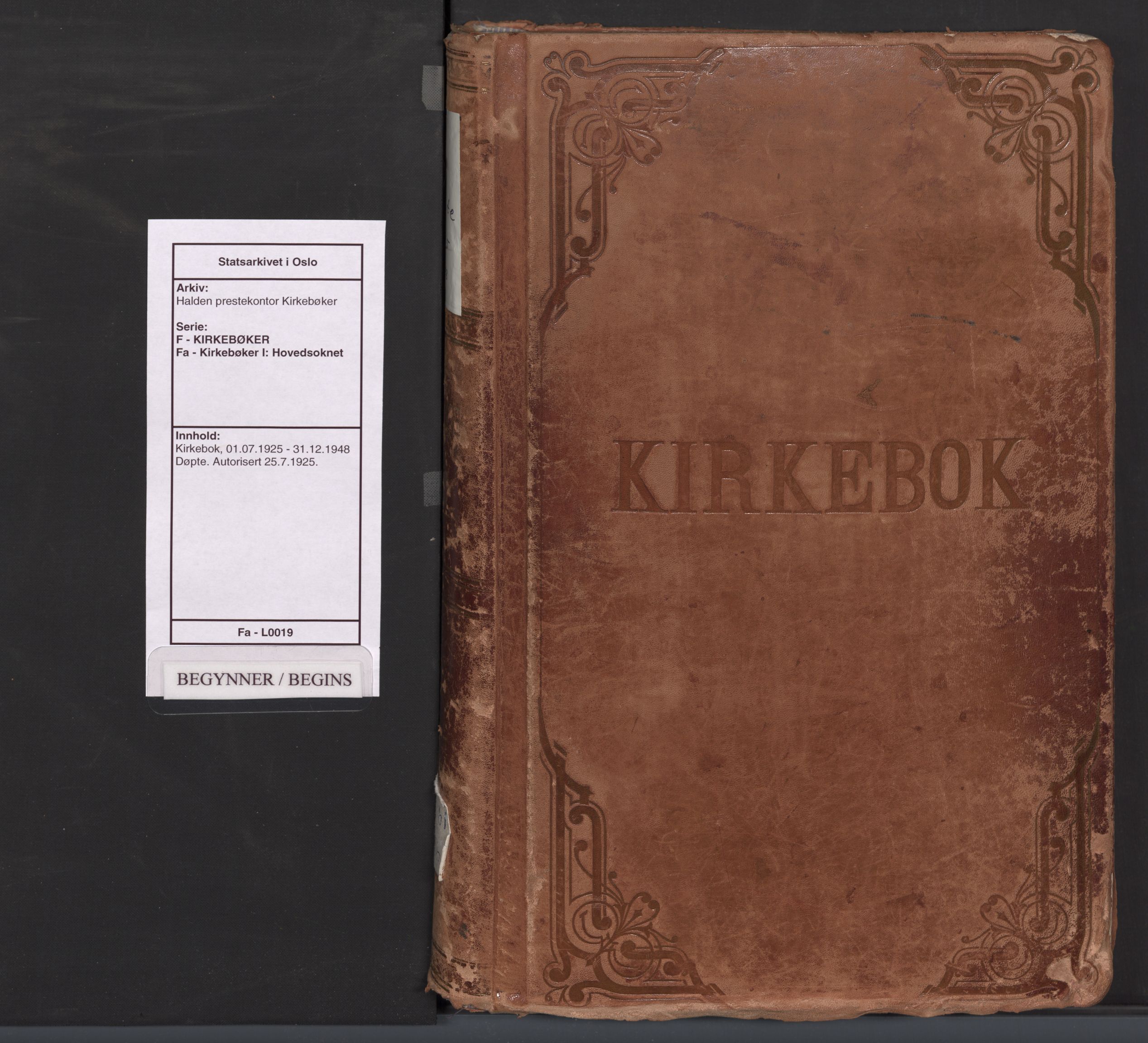 Halden prestekontor Kirkebøker, SAO/A-10909/F/Fa/L0019: Ministerialbok nr. I 19, 1925-1948