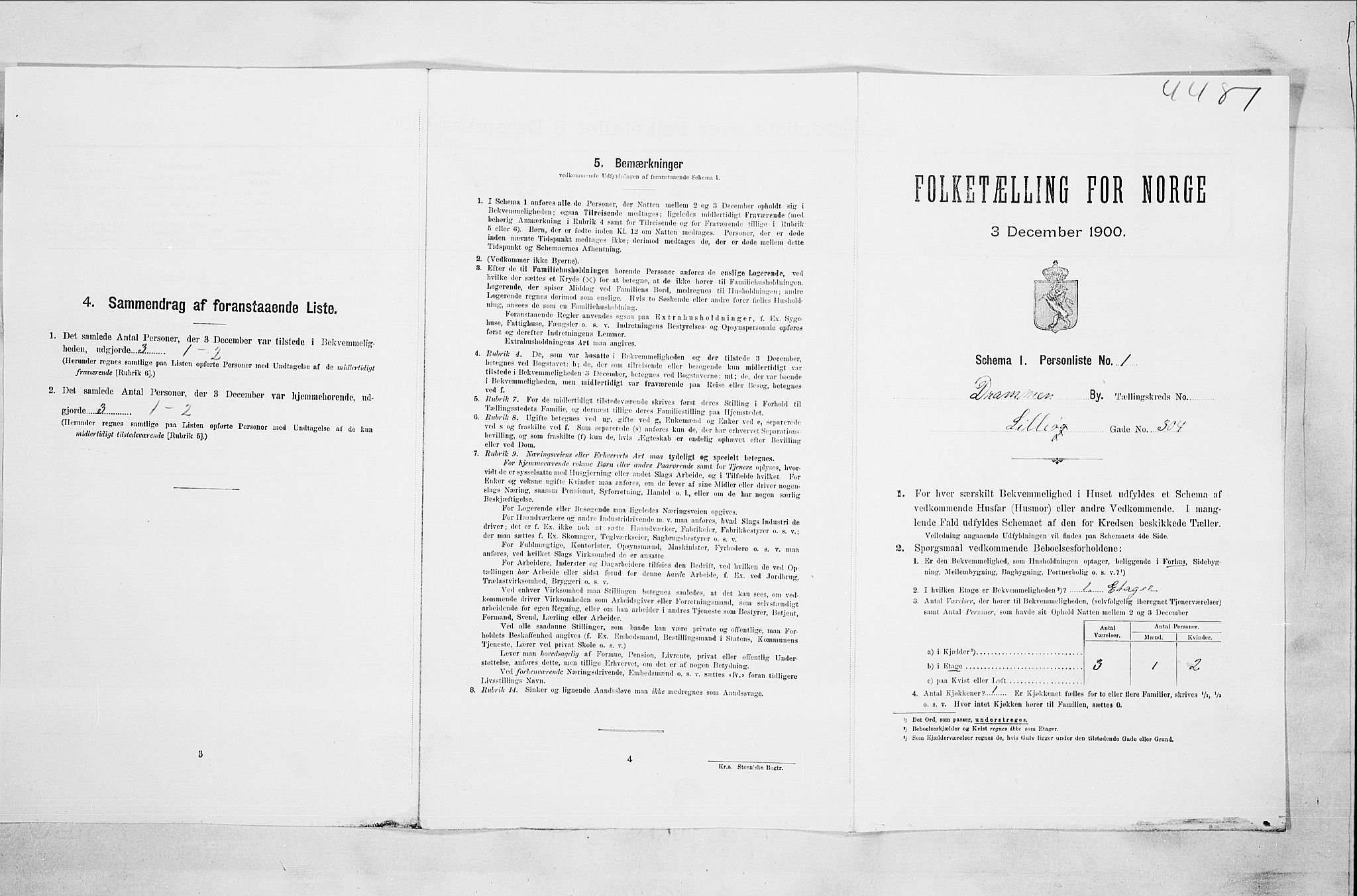 RA, Folketelling 1900 for 0602 Drammen kjøpstad, 1900, s. 10523