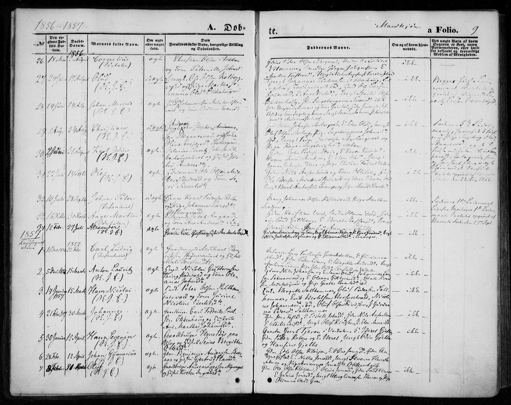 Ministerialprotokoller, klokkerbøker og fødselsregistre - Nord-Trøndelag, SAT/A-1458/720/L0184: Ministerialbok nr. 720A02 /2, 1855-1863, s. 9
