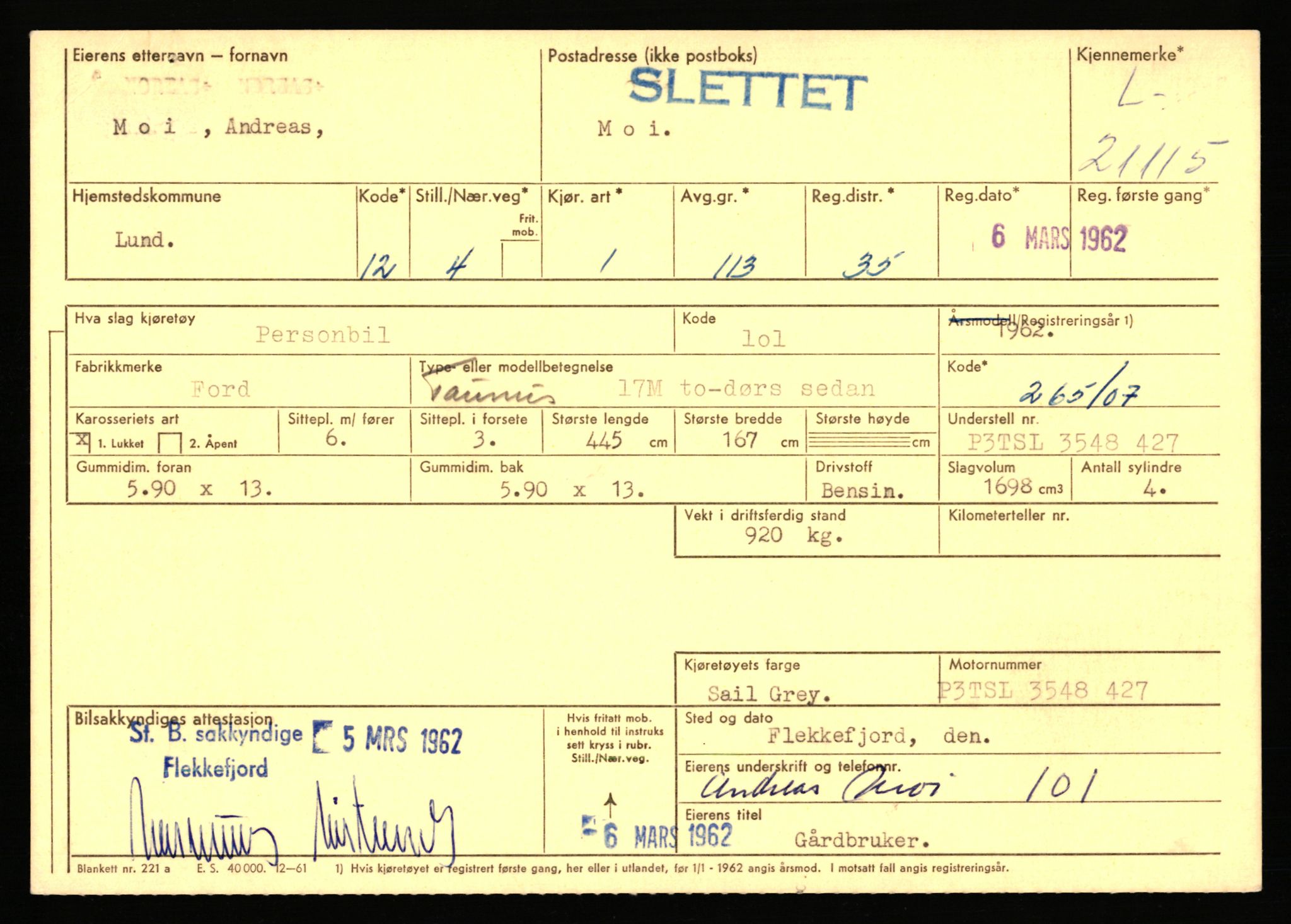 Stavanger trafikkstasjon, AV/SAST-A-101942/0/F/L0037: L-20500 - L-21499, 1930-1971, s. 1725