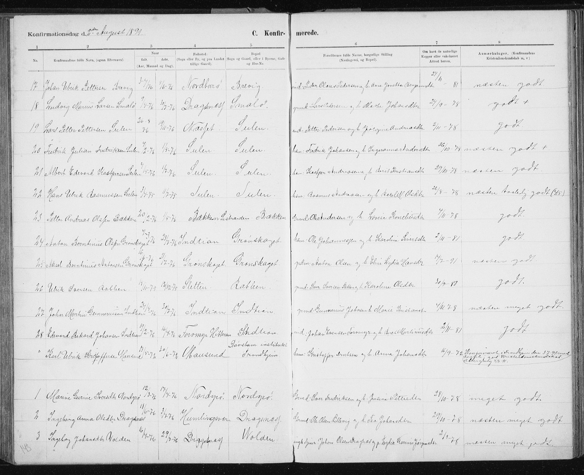 Ministerialprotokoller, klokkerbøker og fødselsregistre - Sør-Trøndelag, AV/SAT-A-1456/640/L0586: Klokkerbok nr. 640C03b, 1891-1908