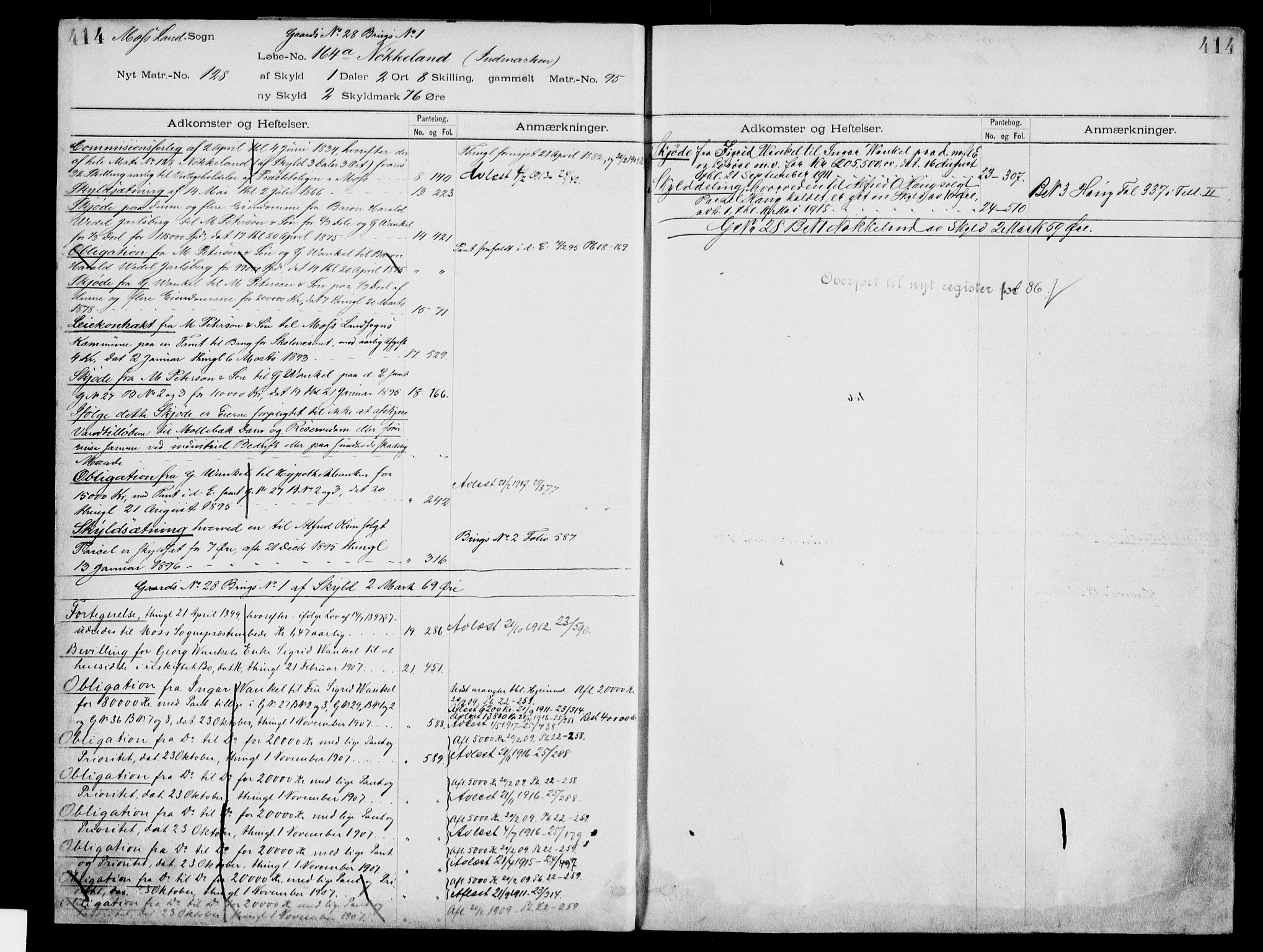 Moss sorenskriveri, SAO/A-10168: Panteregister nr. IV 3b, 1769-1926, s. 414