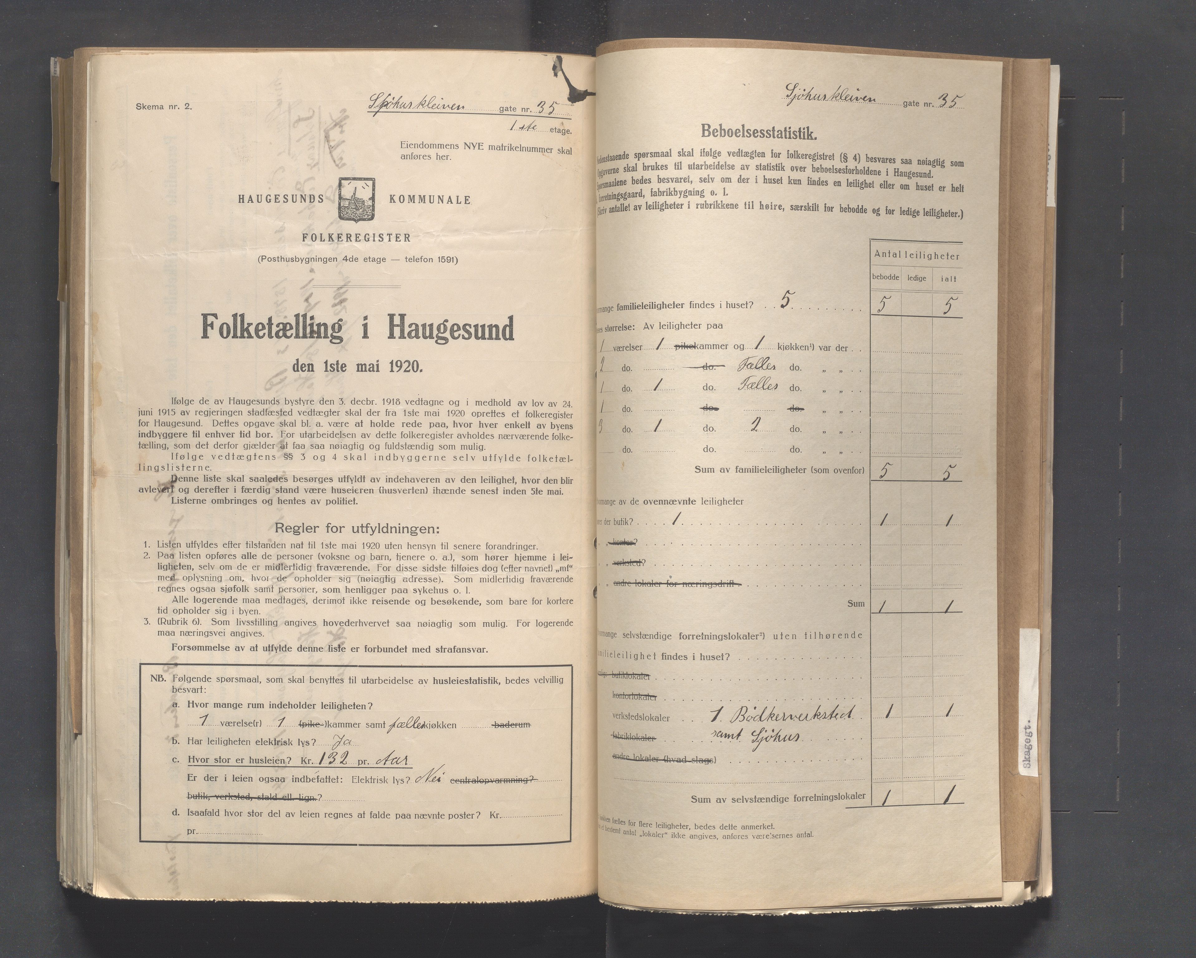 IKAR, Kommunal folketelling 1.5.1920 for Haugesund, 1920, s. 6298