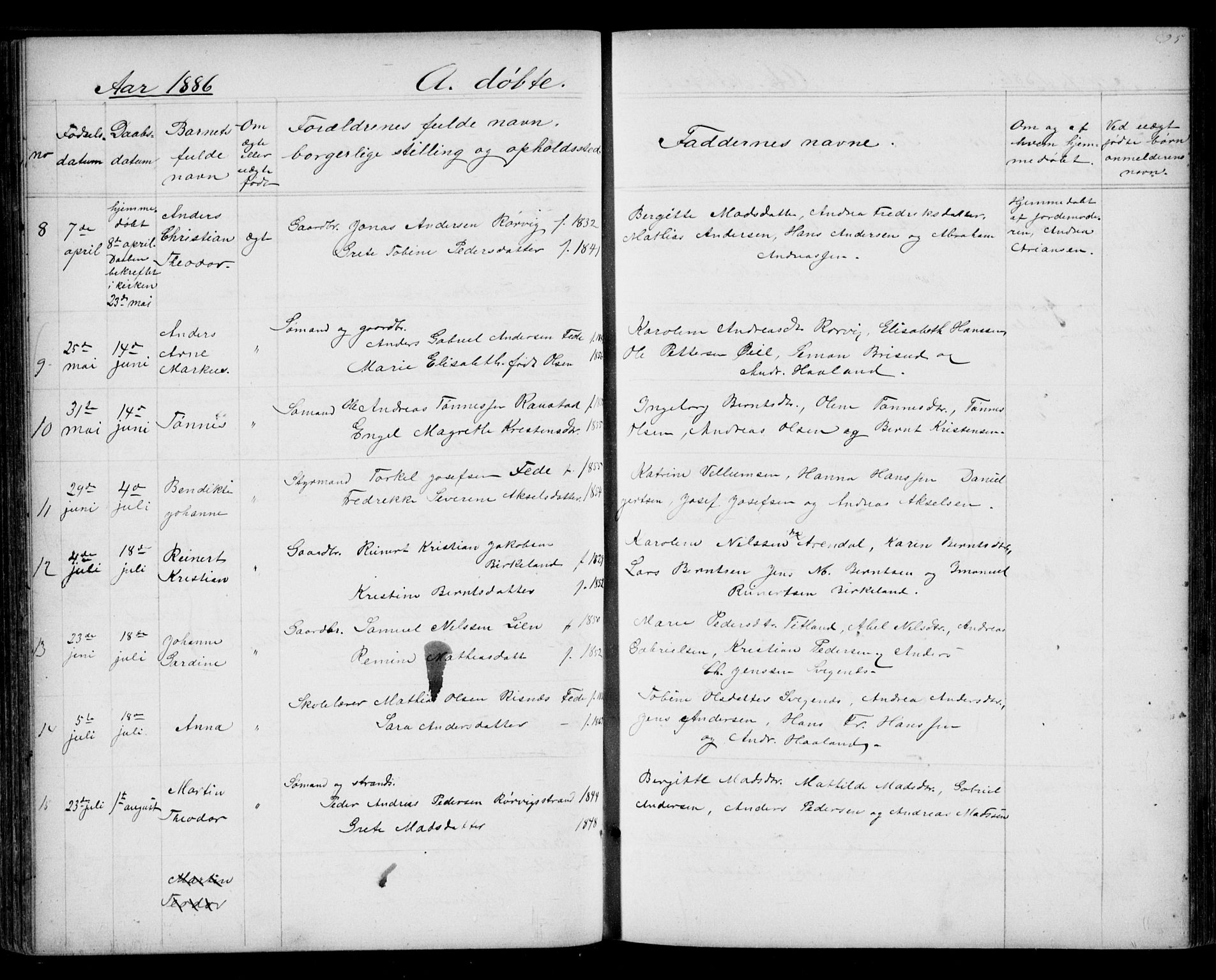 Kvinesdal sokneprestkontor, SAK/1111-0026/F/Fb/Fba/L0003: Klokkerbok nr. B 3, 1858-1893, s. 95