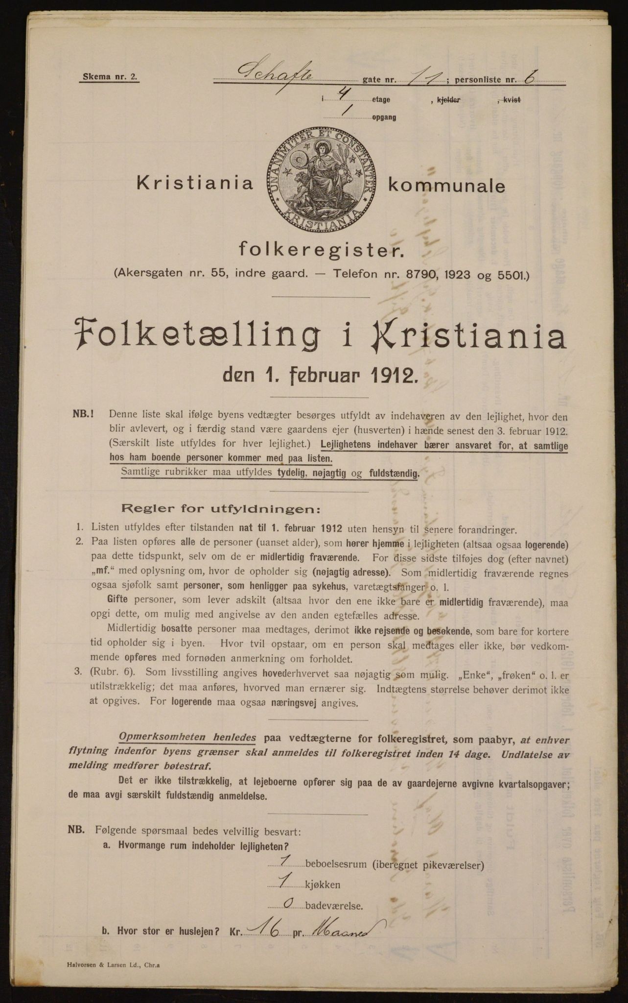 OBA, Kommunal folketelling 1.2.1912 for Kristiania, 1912, s. 89616