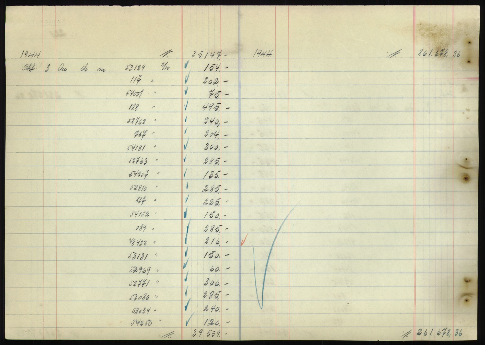 Forsvarsdepartementet, 10. kontor / Oppgjørskontoret, AV/RA-RAFA-1225/D/Db/L0180: Lista oppgjørskontor, 1942-1952, s. 2148