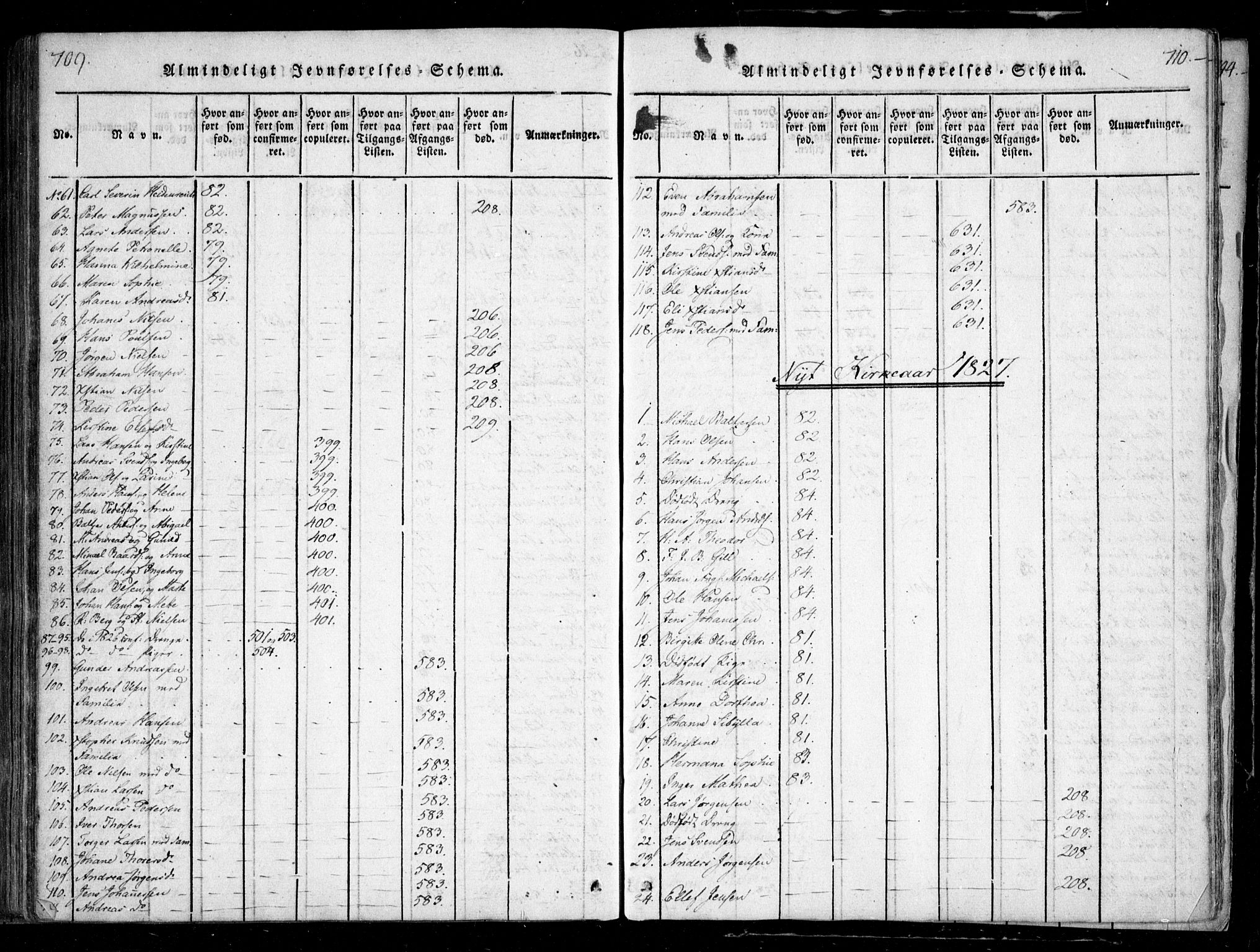 Nesodden prestekontor Kirkebøker, AV/SAO-A-10013/F/Fa/L0006: Ministerialbok nr. I 6, 1814-1847, s. 709-710