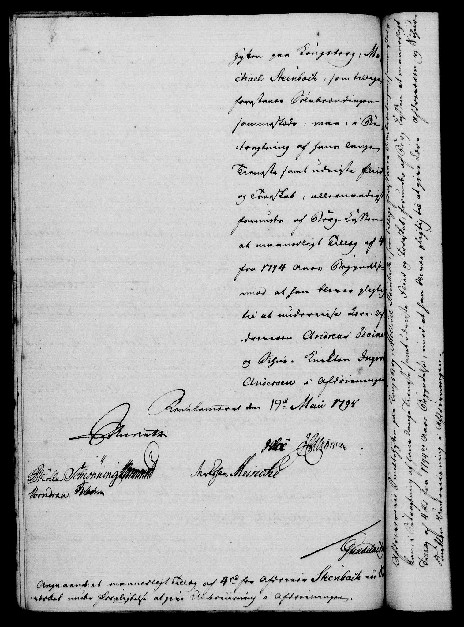 Rentekammeret, Renteskriverkontorene, AV/RA-EA-3115/M/Mf/Mfb/L0002: Relasjons- og resolusjonsprotokoll med register (merket RK 54.8), 1793-1795