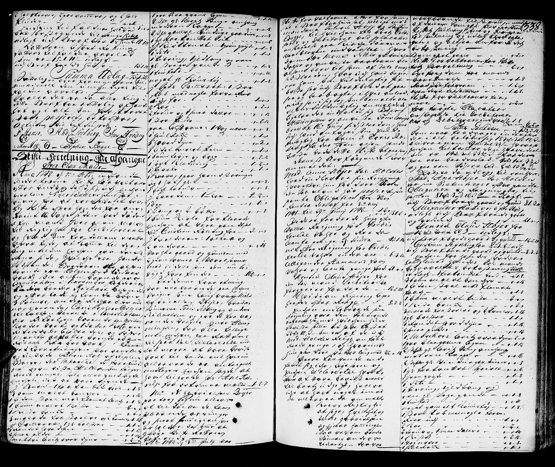 Trondheim byfogd, AV/SAT-A-0003/1/3/3A/L0014: Skifteprotokoll - gml.nr.13a. (m/ register), 1737-1742, s. 337b-338a
