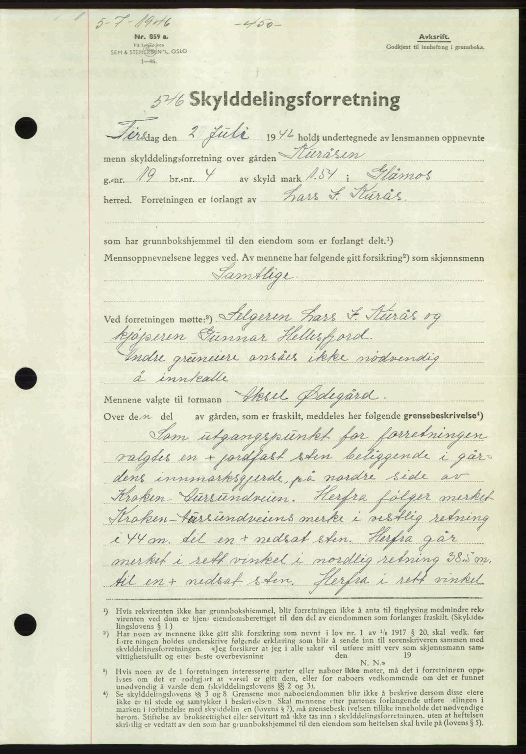 Gauldal sorenskriveri, SAT/A-0014/1/2/2C: Pantebok nr. A2, 1946-1946, Dagboknr: 546/1946