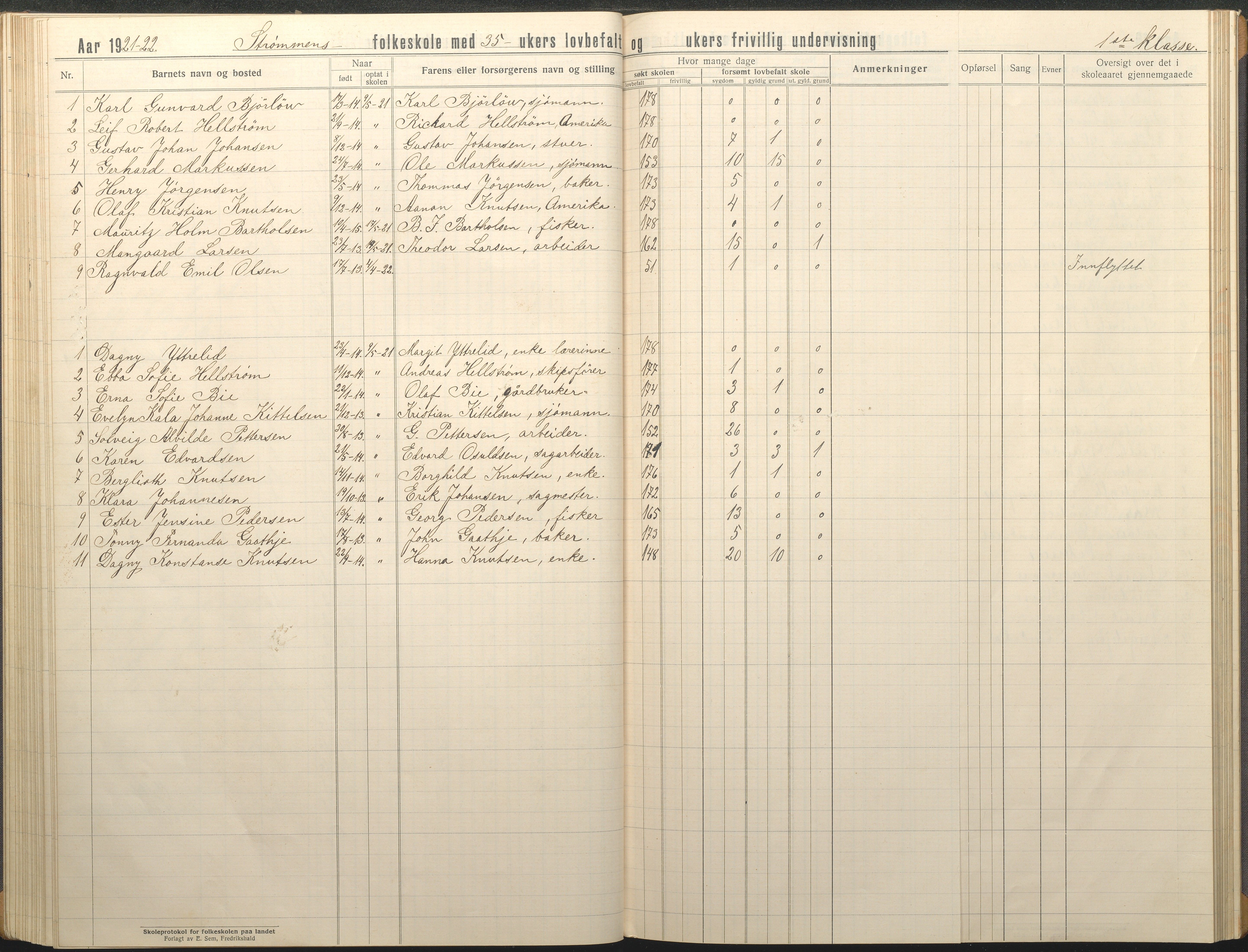 Øyestad kommune frem til 1979, AAKS/KA0920-PK/06/06G/L0012: Skoleprotokoll, 1919-1926