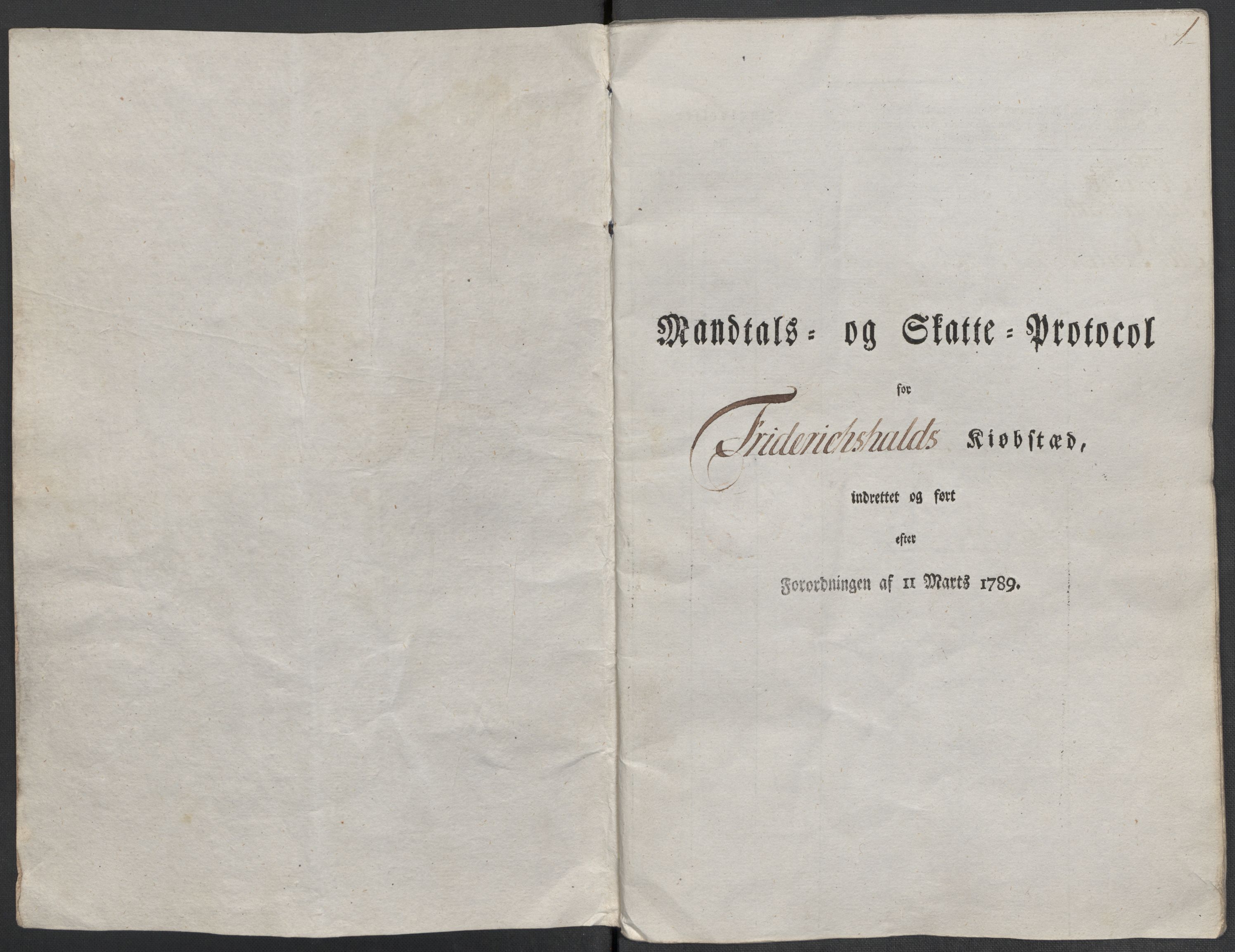 Rentekammeret inntil 1814, Reviderte regnskaper, Mindre regnskaper, RA/EA-4068/Rf/Rfe/L0008: Kristiansand. Kristiansund. Fredrikshald (Halden), 1789, s. 293