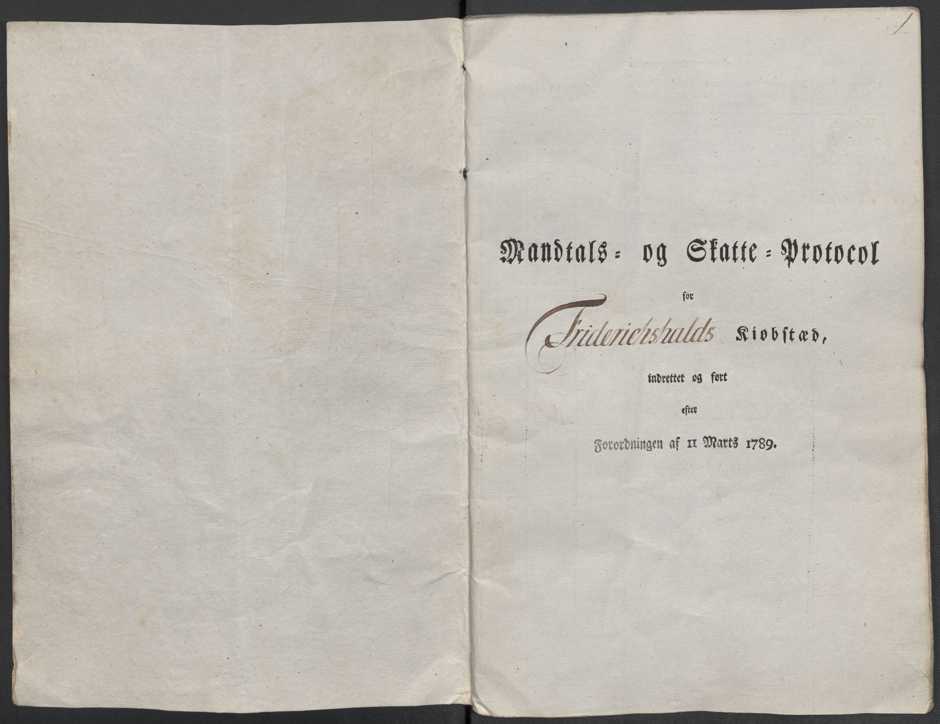 Rentekammeret inntil 1814, Reviderte regnskaper, Mindre regnskaper, AV/RA-EA-4068/Rf/Rfe/L0008: Kristiansand. Kristiansund. Fredrikshald (Halden), 1789, s. 293