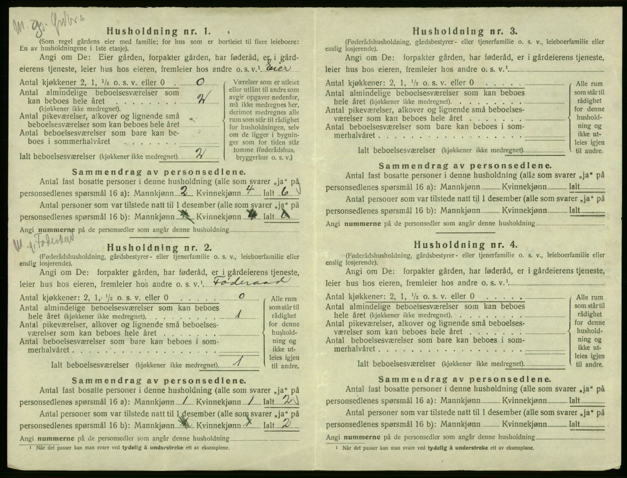 SAB, Folketelling 1920 for 1228 Odda herred, 1920, s. 1131