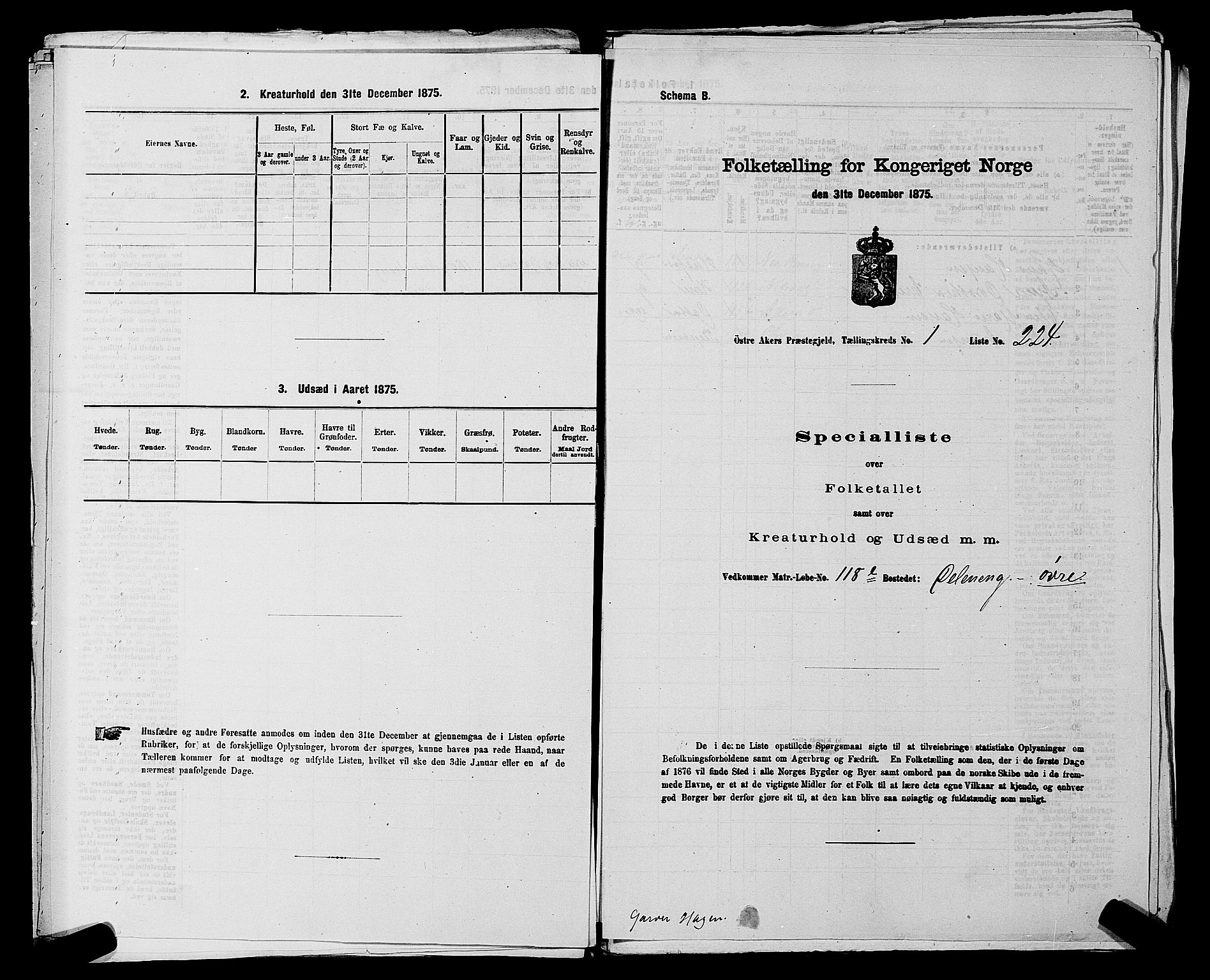 RA, Folketelling 1875 for 0218bP Østre Aker prestegjeld, 1875, s. 237