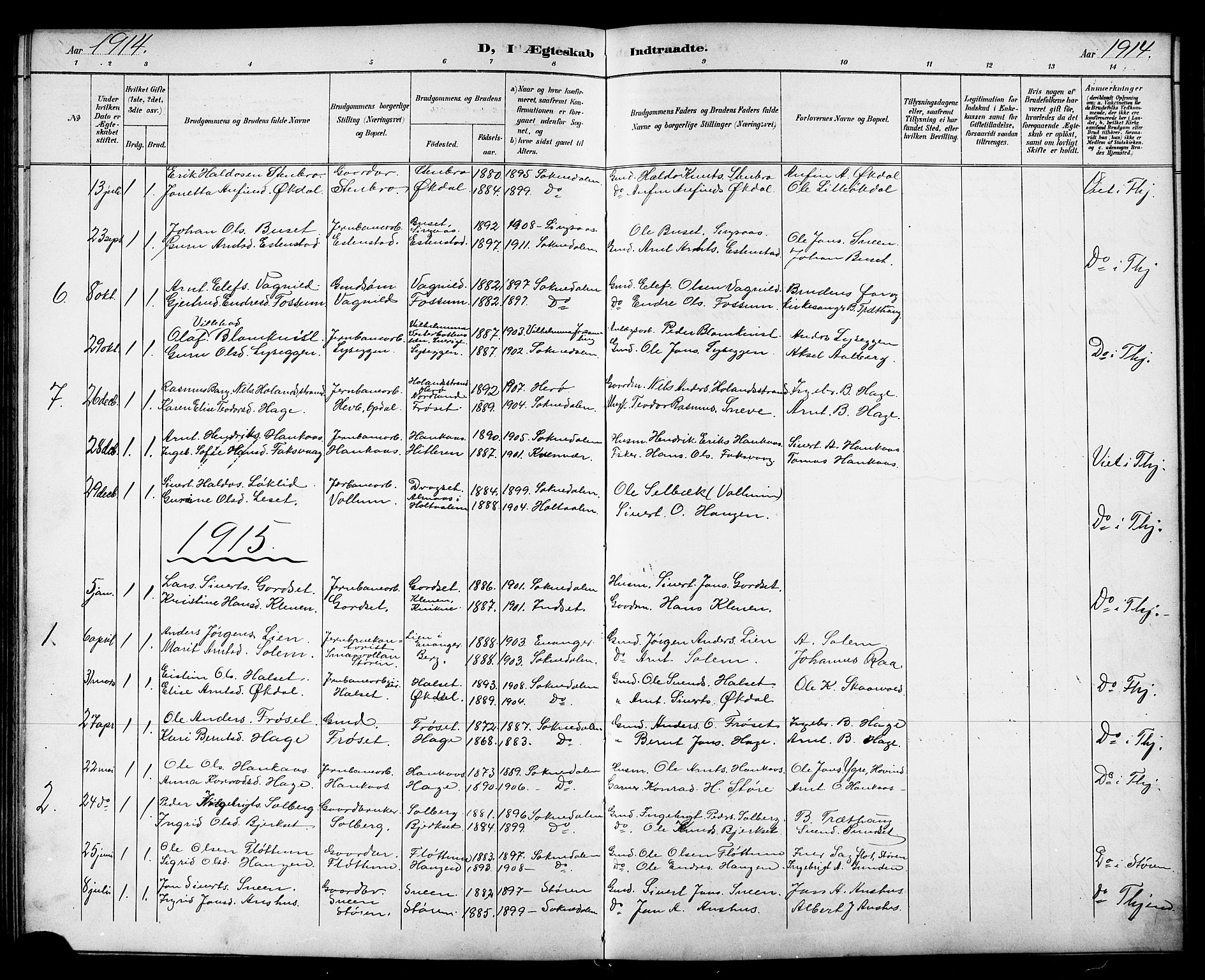 Ministerialprotokoller, klokkerbøker og fødselsregistre - Sør-Trøndelag, SAT/A-1456/689/L1044: Klokkerbok nr. 689C03, 1893-1922