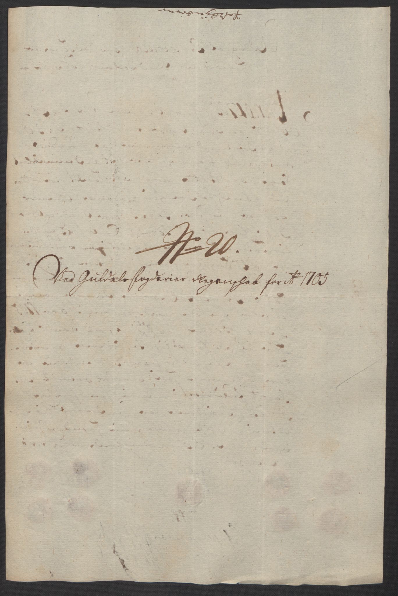 Rentekammeret inntil 1814, Reviderte regnskaper, Fogderegnskap, RA/EA-4092/R60/L3955: Fogderegnskap Orkdal og Gauldal, 1705, s. 412