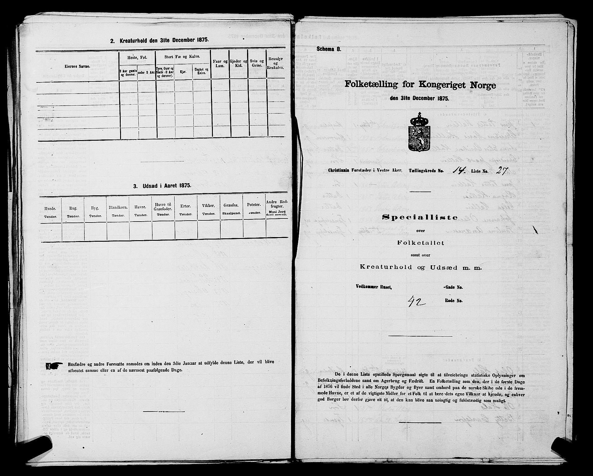 RA, Folketelling 1875 for 0218aP Vestre Aker prestegjeld, 1875, s. 2295